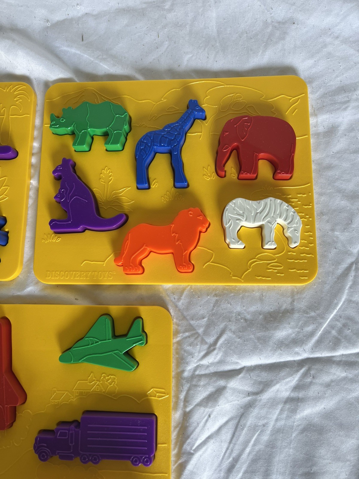 Vintage 1984 Place & Trace Puzzle Stencil Set Preowned Incomplete Discovery Toys