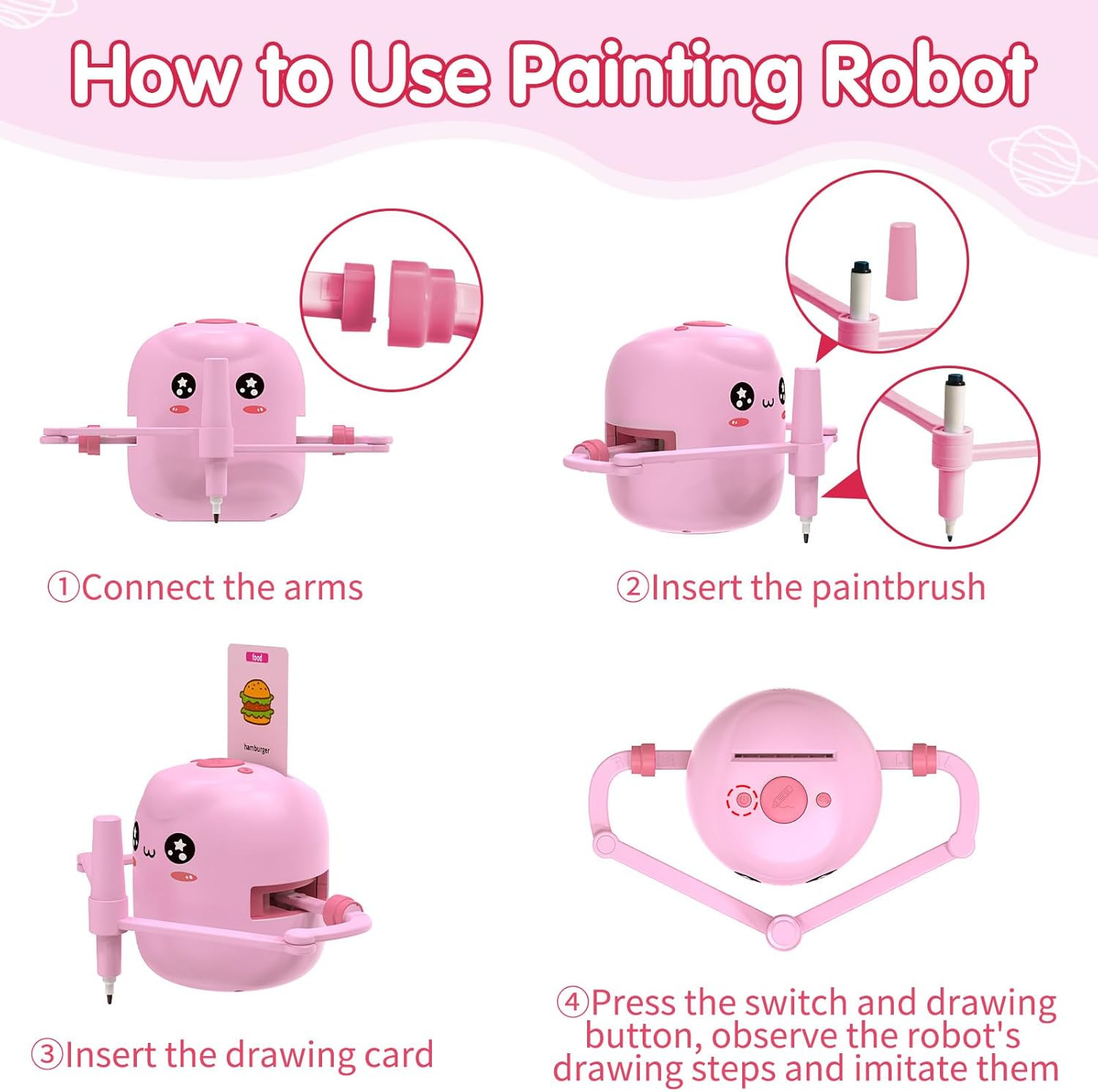 Drawing Robot for Kids, Interactive Educational Drawing Robot with Voice Interac