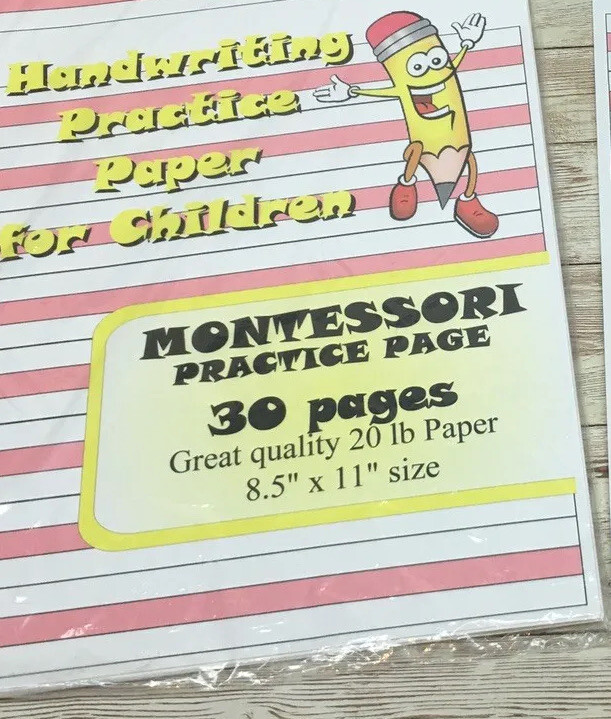 Montessori Practice Page – Handwriting Practice Paper For Children – 30 Sheets