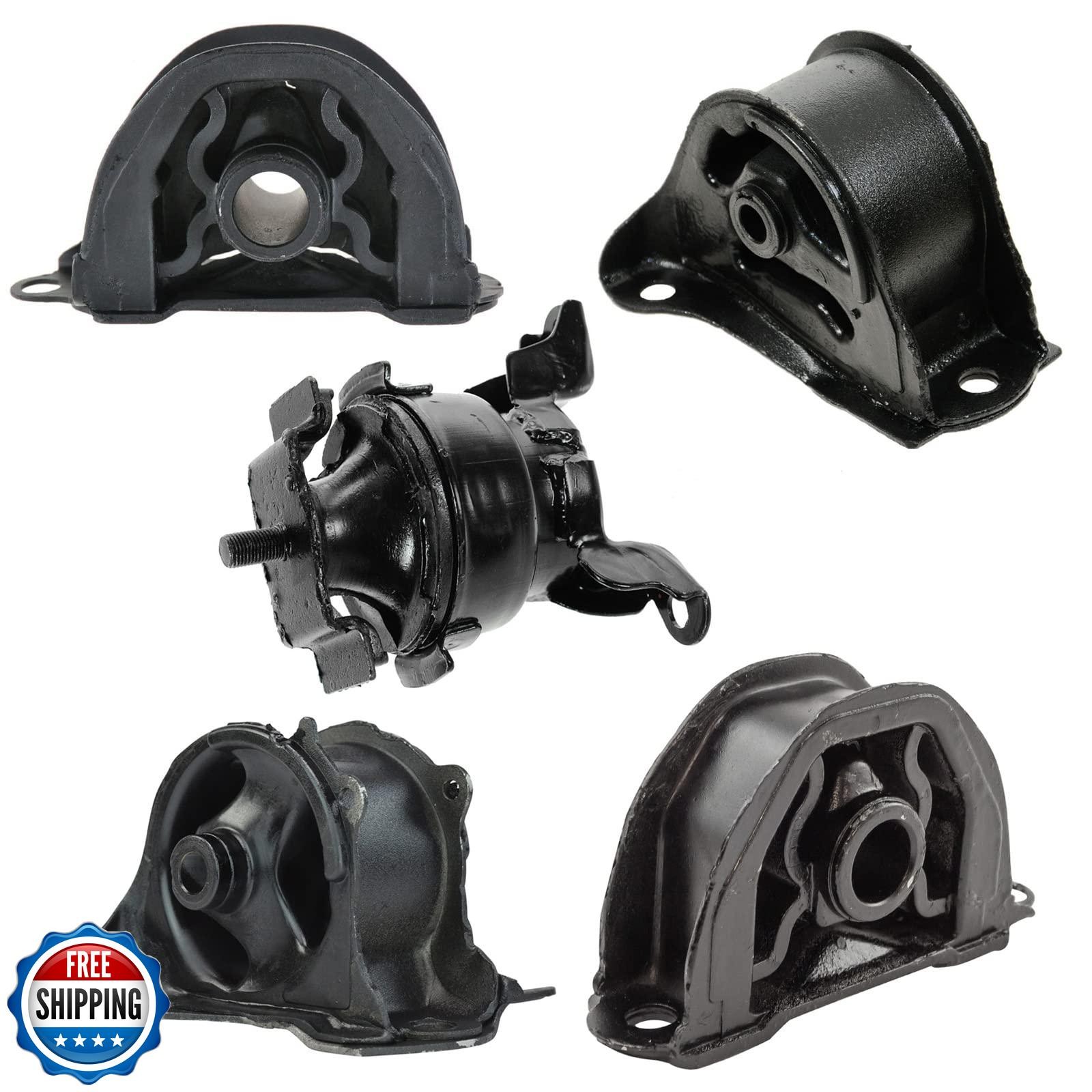 TRQ 5 Piece Engine and Transmission Motor Mount Kit Set Compatible with 1996-