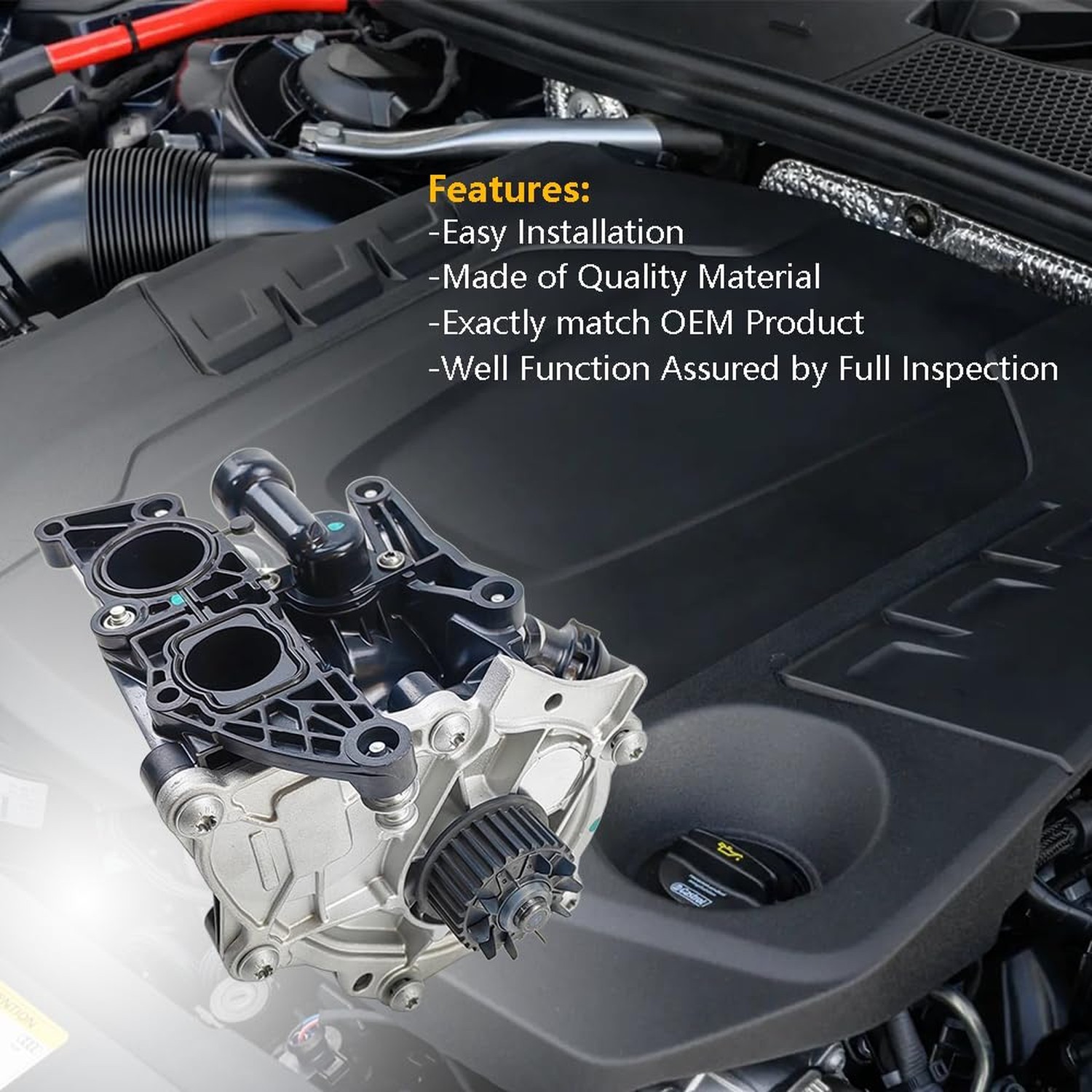 Engine Water Pump Assembly | Fit for Volkswagen VW 2013-2016 Beetle, 2013-201…