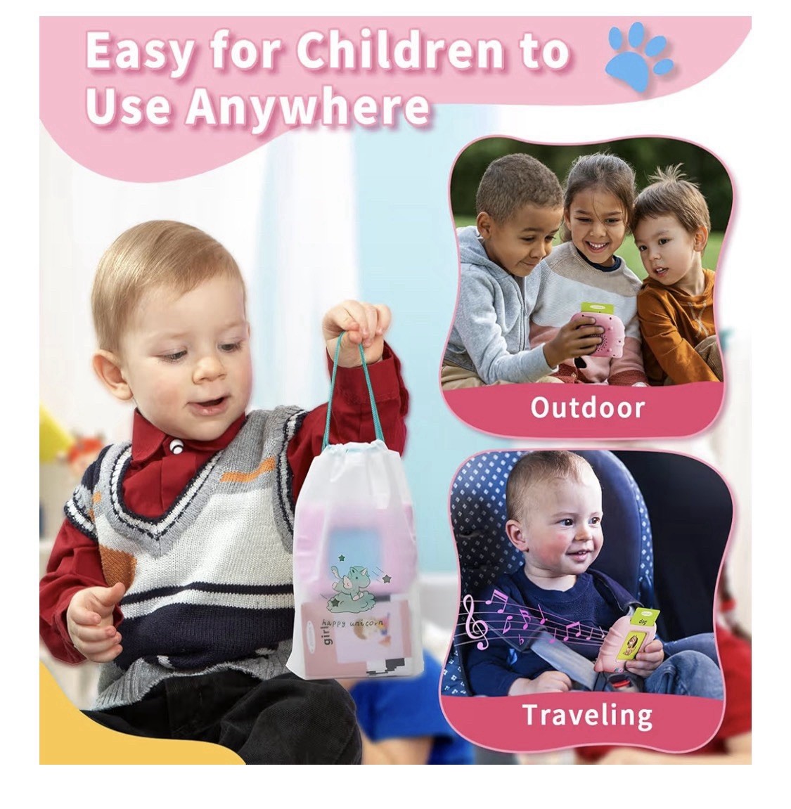 Montessori Mission Talking Flash Cards Toddler Toy for 3 4 5 6 Year Old