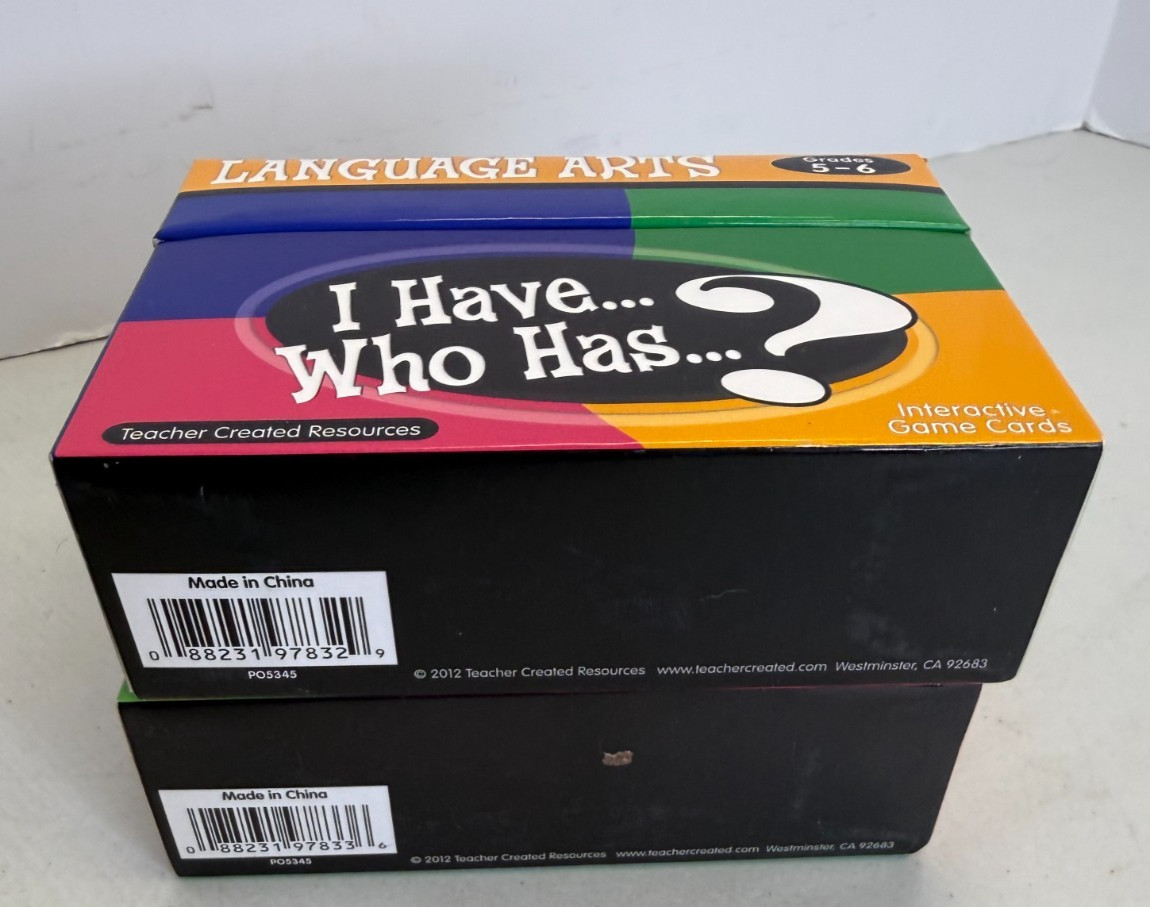 Teacher Created Resources I Have..Who Has? Language Arts Grades 5-6 Math 4-5 Set