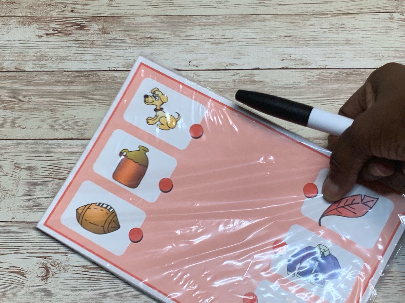Write & Wipe Activity Set – Phonics Matching Pictures – Learning Center