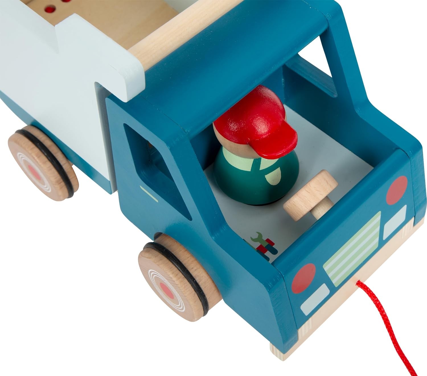 small foot Pull-Along Dump Truck Made of Wood, Motor Skills Toy and Baby Walker,