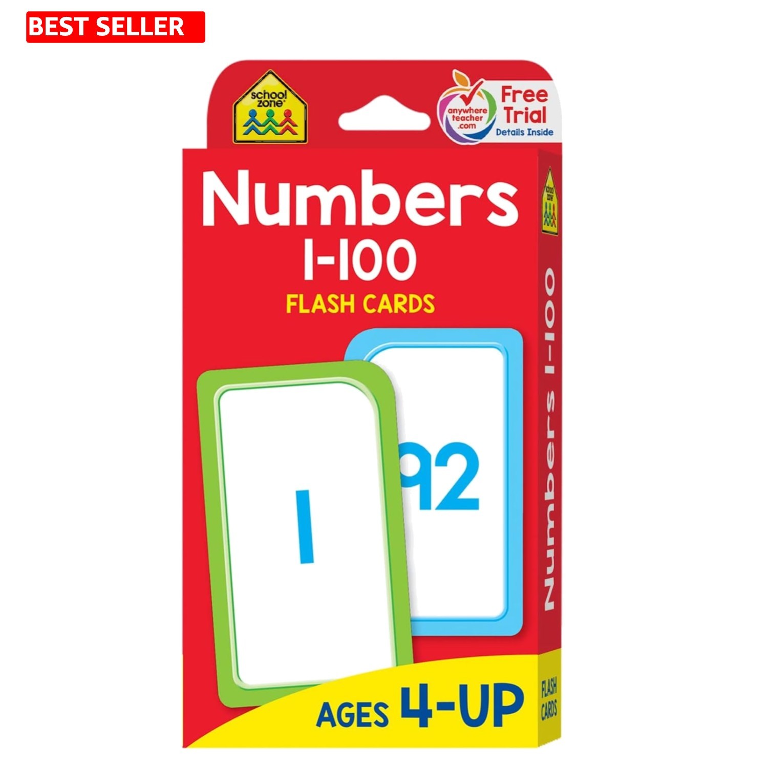 Comprehensive Set of Numbers 1-100 Flash Cards with Reference Cards for Kids