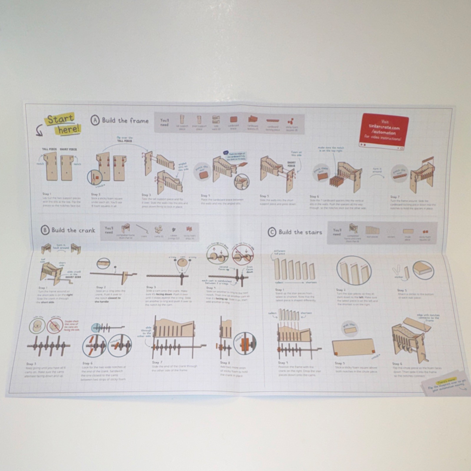 Wooden Automaton Engineering Building Set Kit for Kids KiwiCo Tinker Crate