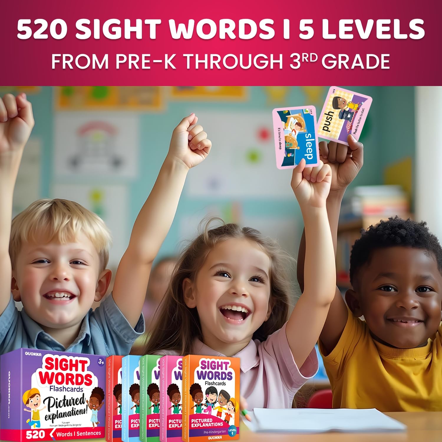 Quokka 520 Sight Words Flash Cards On Dolch Sight Words Lists For Reading Flash