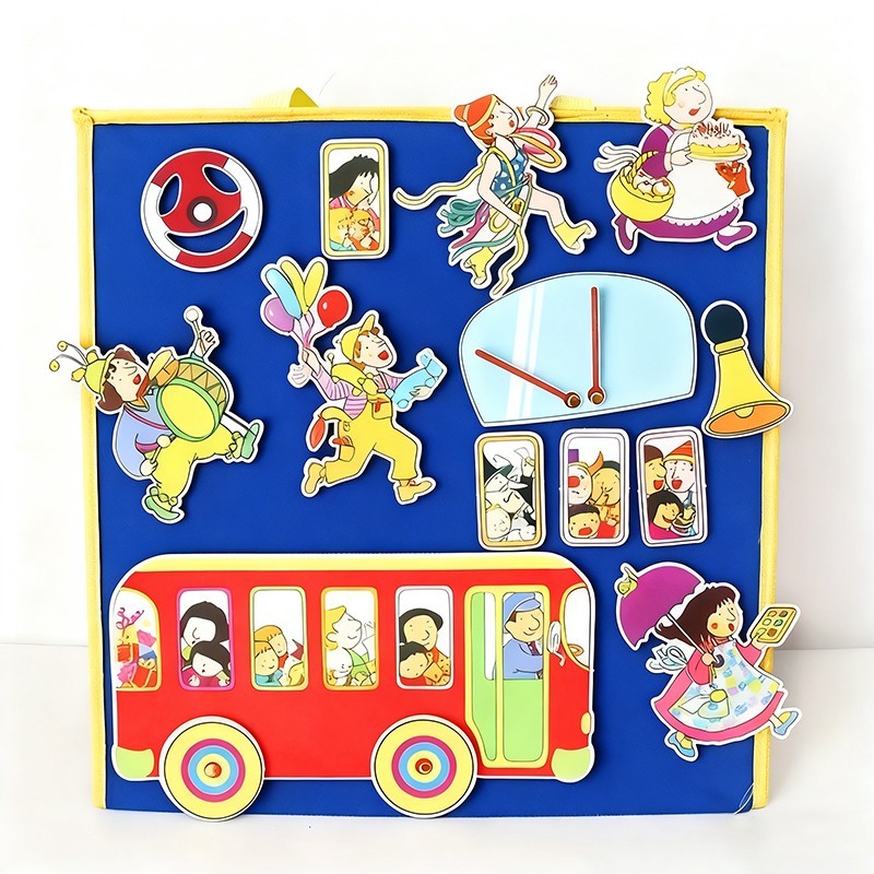 Wheels on the Bus Felt Story Set, 14 Pcs Flannel Board Storytelling Kit for Kids