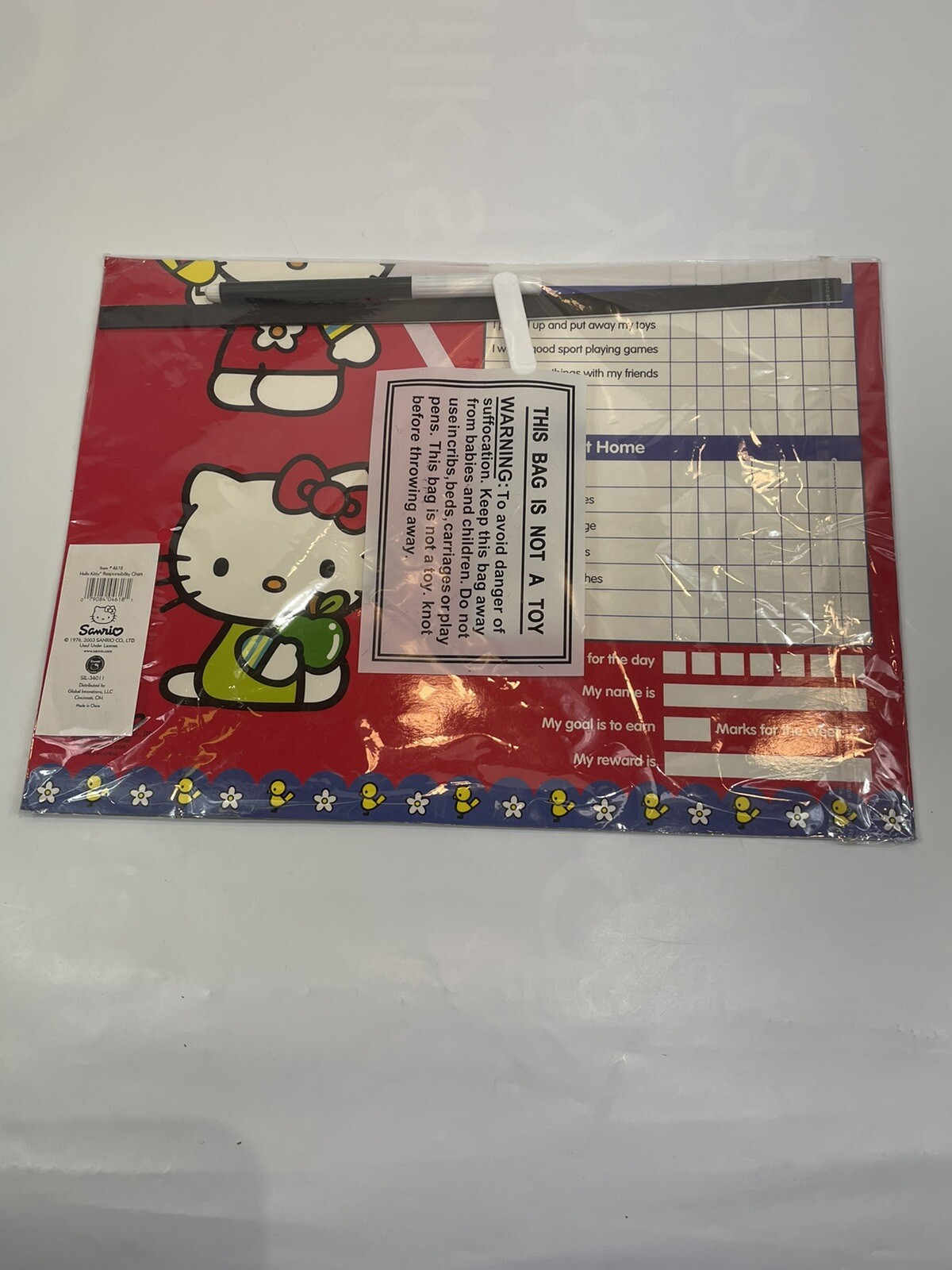 Sanrio Hello Kitty Chore List Responsibility Chart Red Daily Duties Child Kid