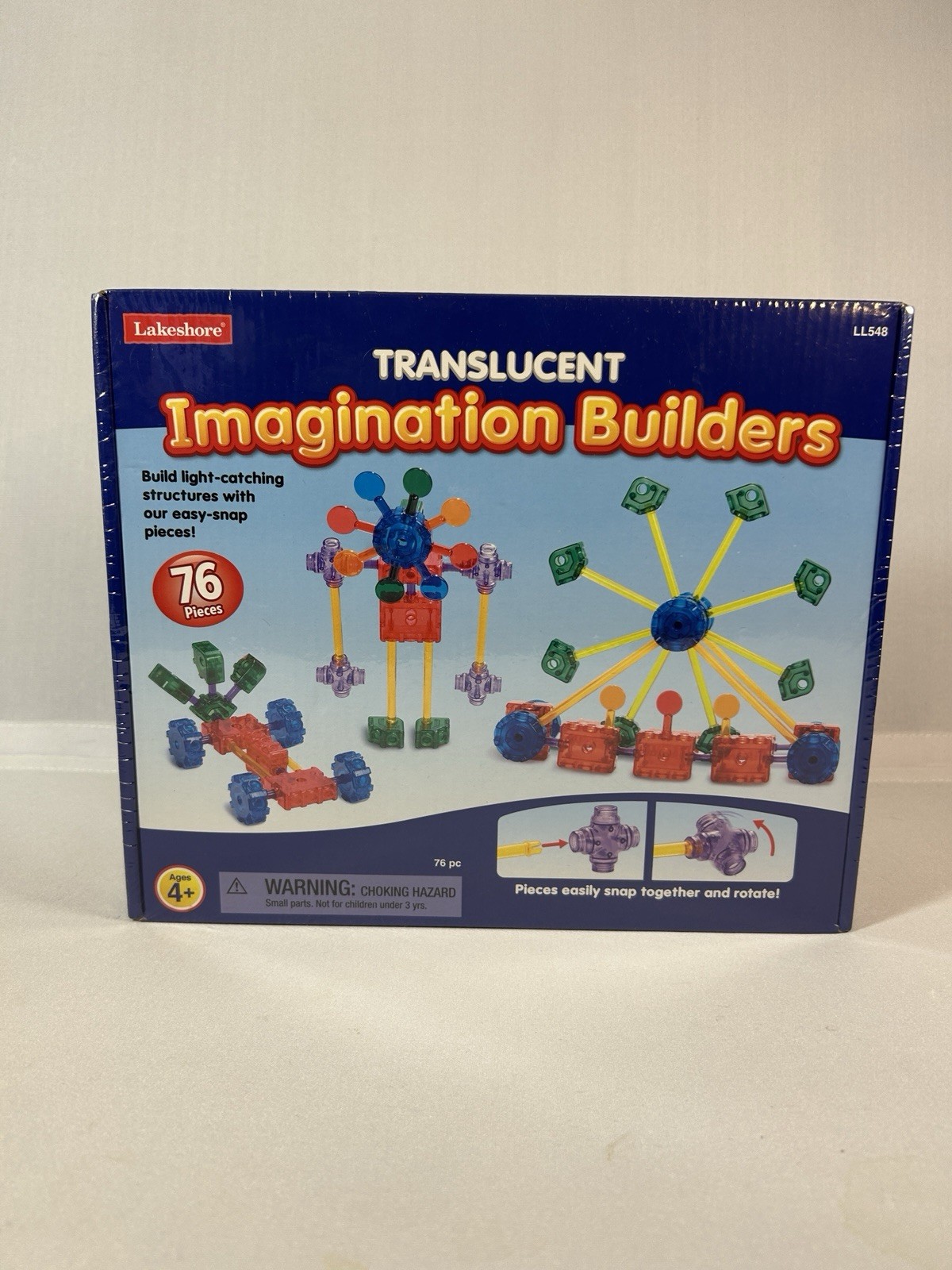 Lakeshore Translucent Imagination Builders 76-Piece Construction Set Ages 4+ New