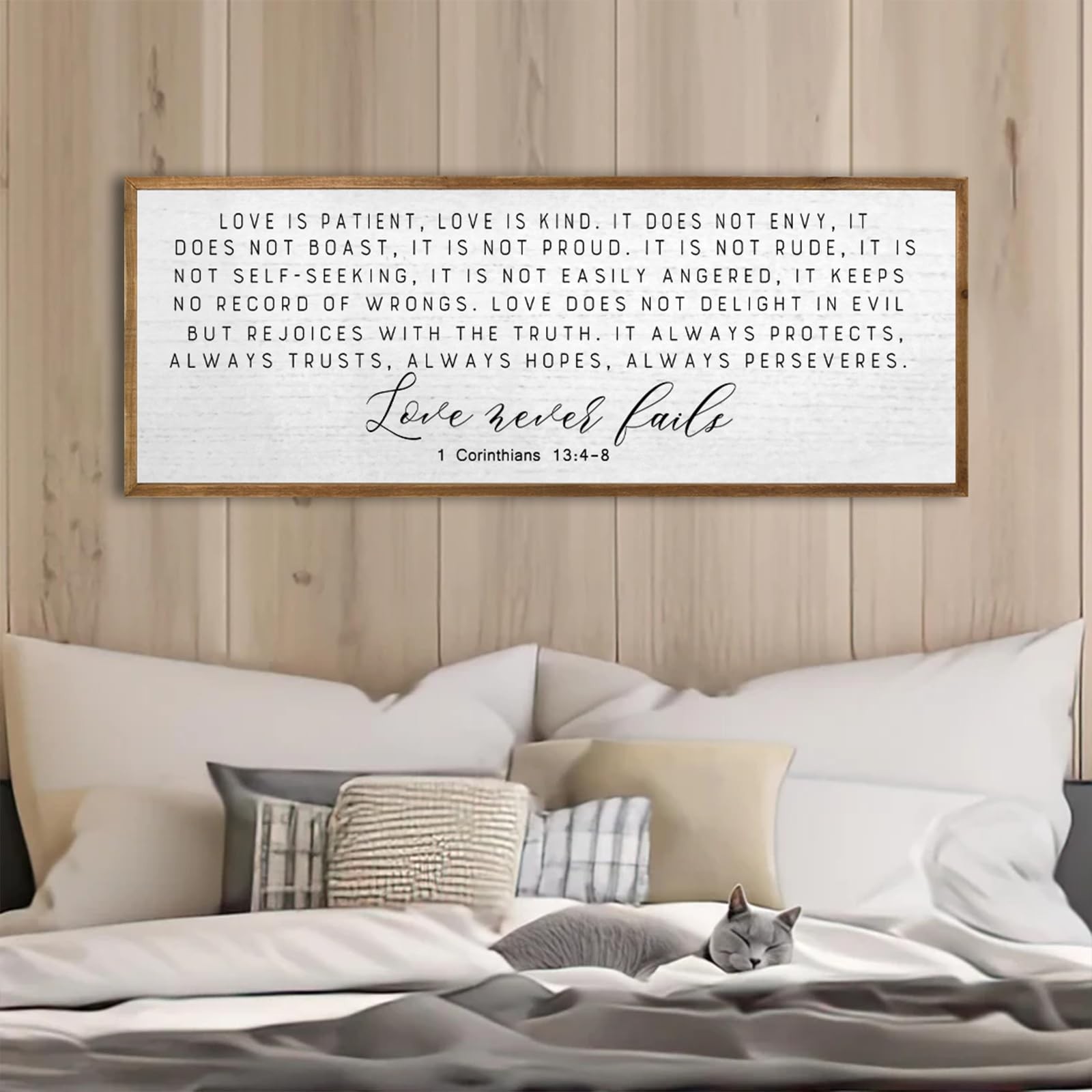 TQianJiang Christian Wall Art 1 Corinthians 13:4-8 Bible Verse Wall Art Love …