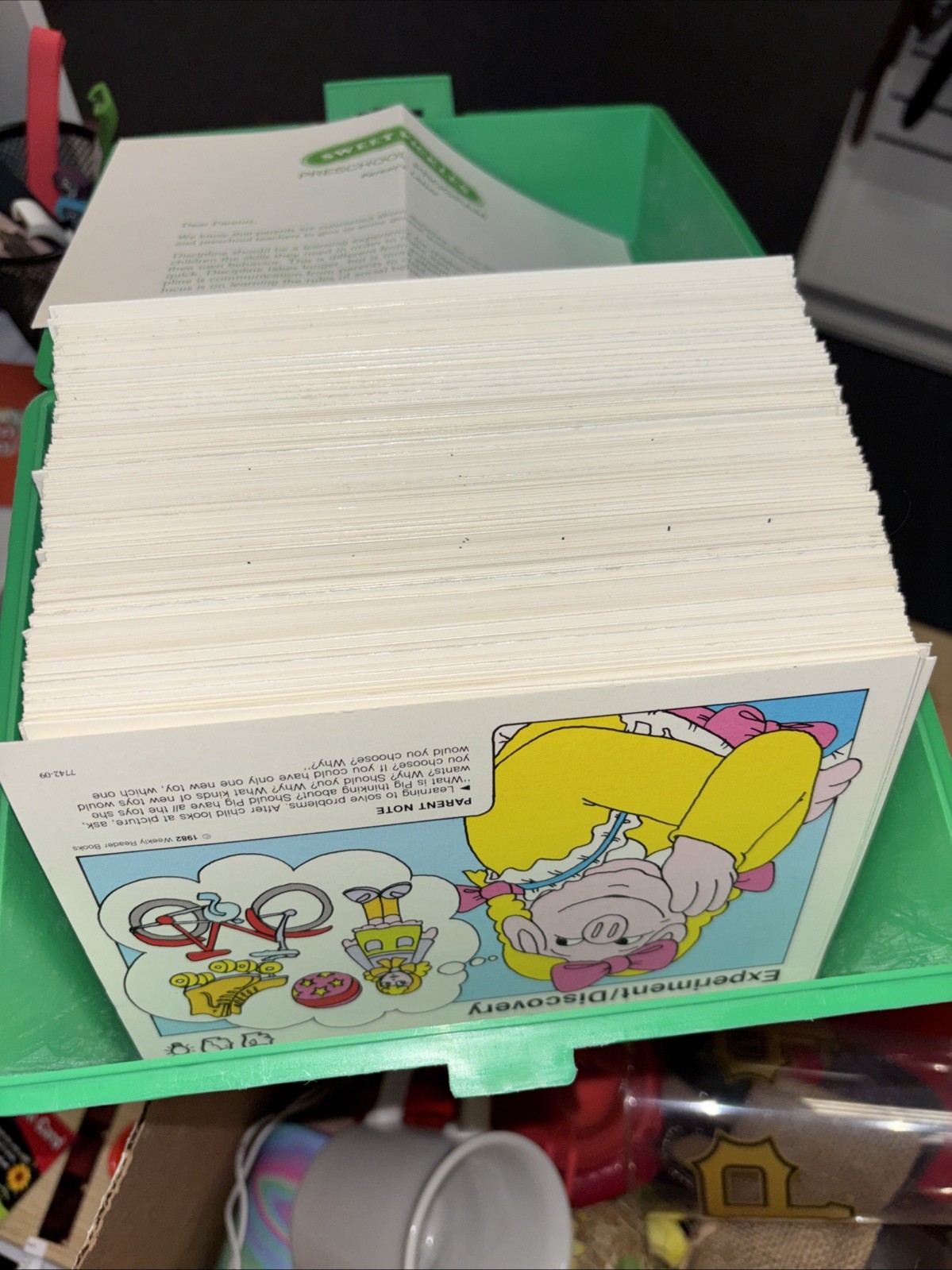Vintage Sweet Pickles Preschool Program Learning Case Activity Bus With Cards