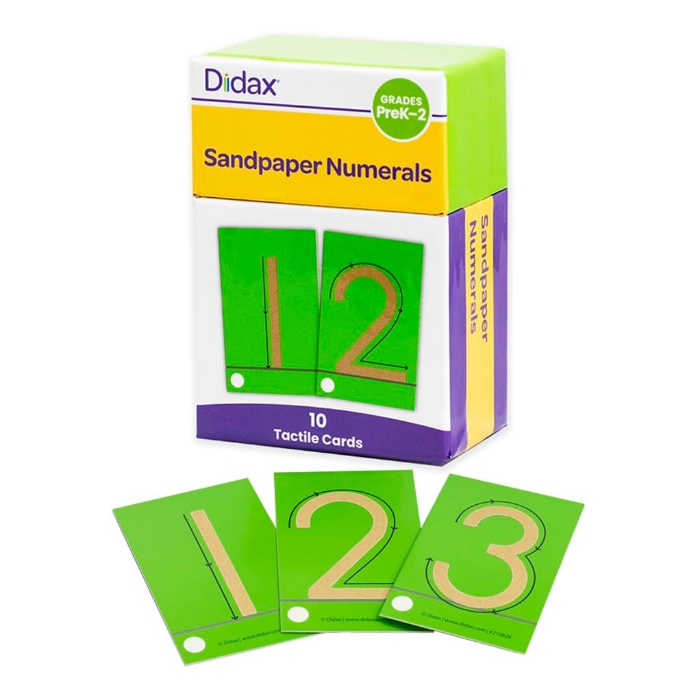 Sandpaper Numerals Set 0-9 Tactile Learning Cards