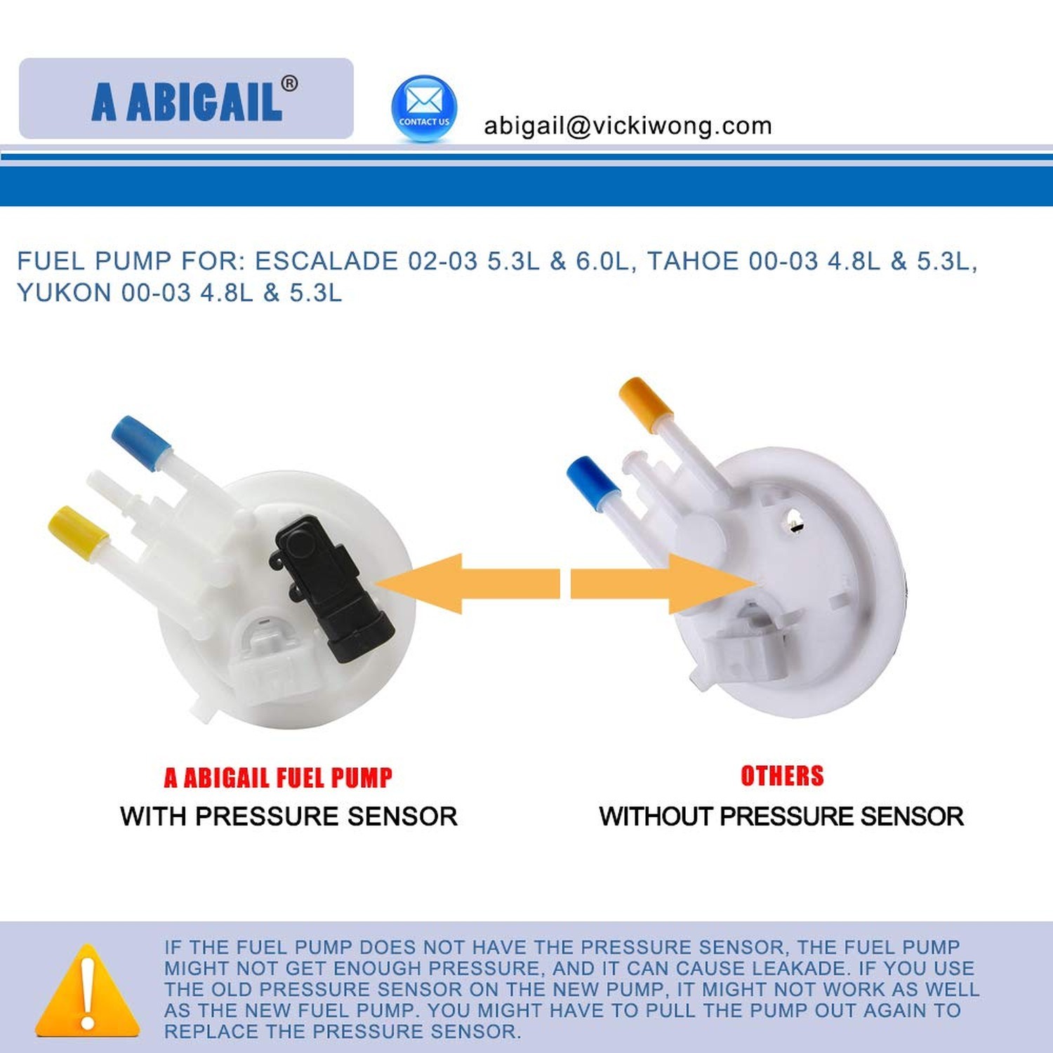 Fuel Pump E3508M Replacement for Compatible with 2002 2003 Cadillac Escalade …