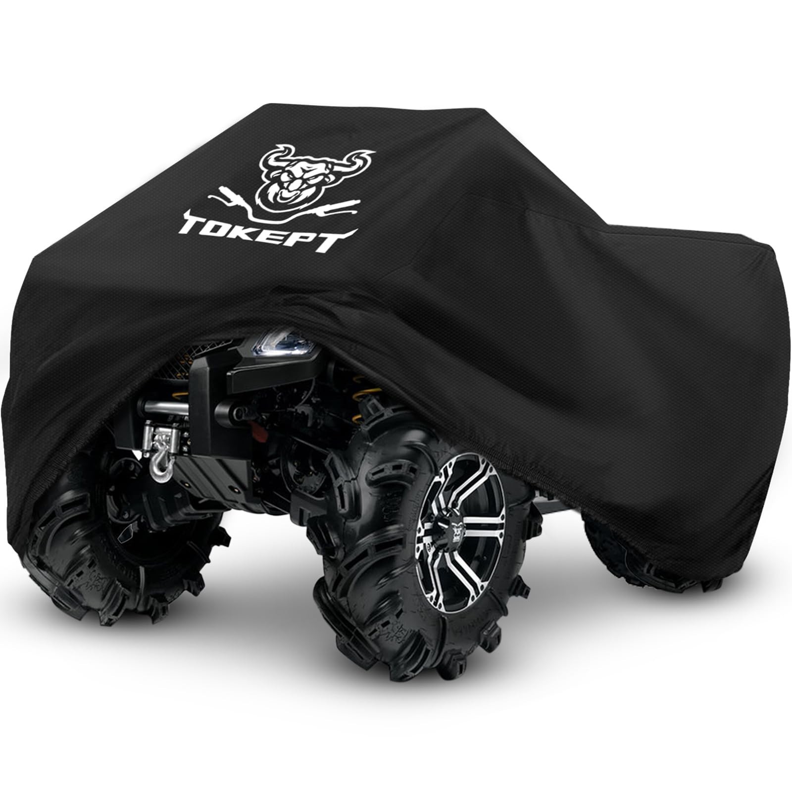 ATV Cover, Heavy Duty Black Waterproof Oxford Fabric Protective 4 Wheeler Qua…