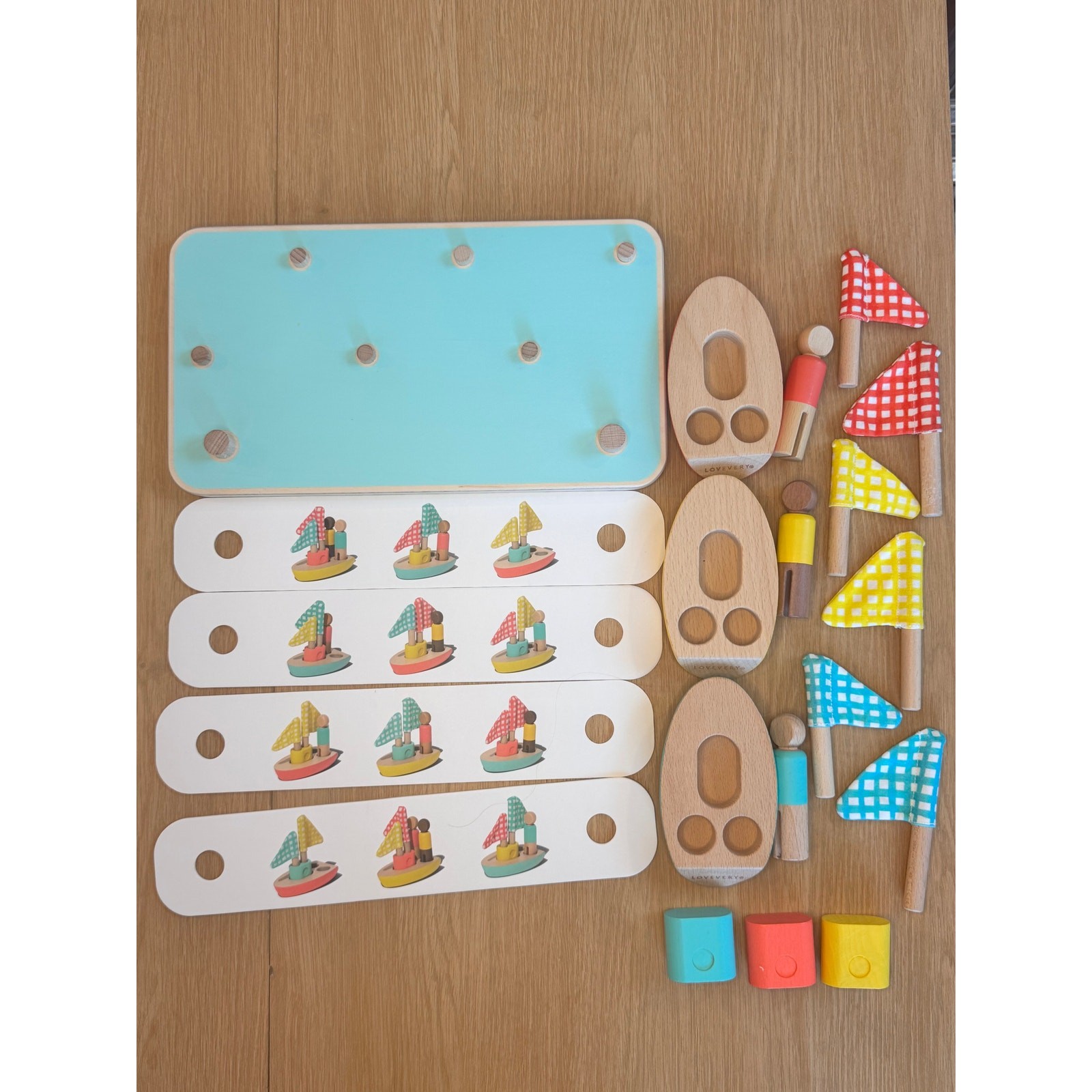 Lovevery Pattern Match Boats & Cards Set Analyst Play Kit COMPLETE 46-48M STEM