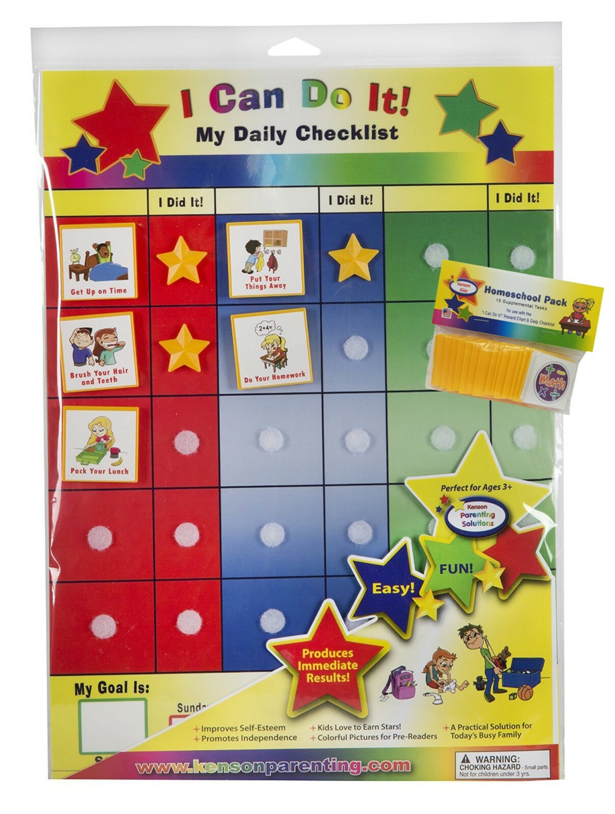 “I Can Do It!” Daily Checklist, reward incentive behavior chart WITH SUBJECTS!