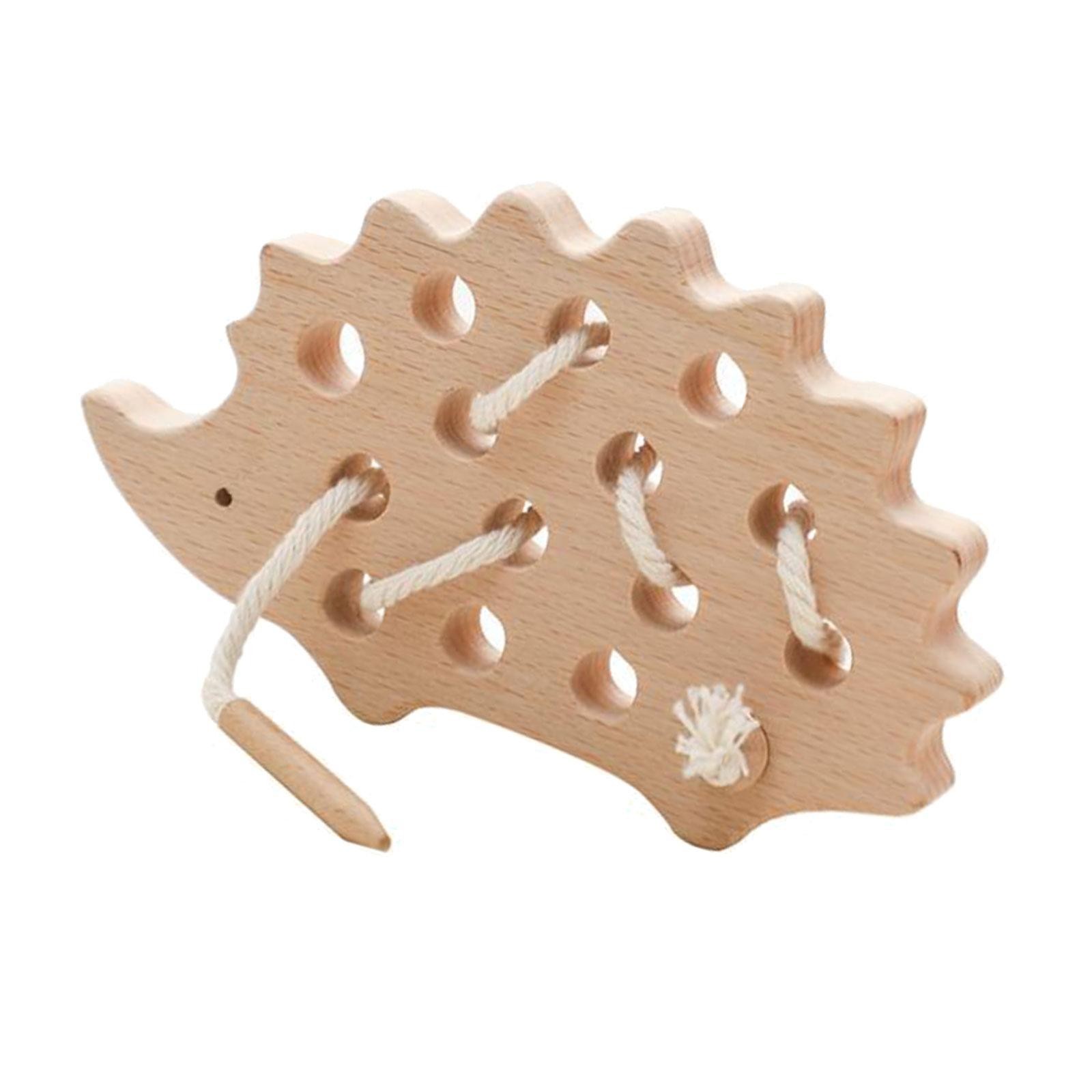 Wooden Lacing Threading Board Game Toy,s Durable Sensory