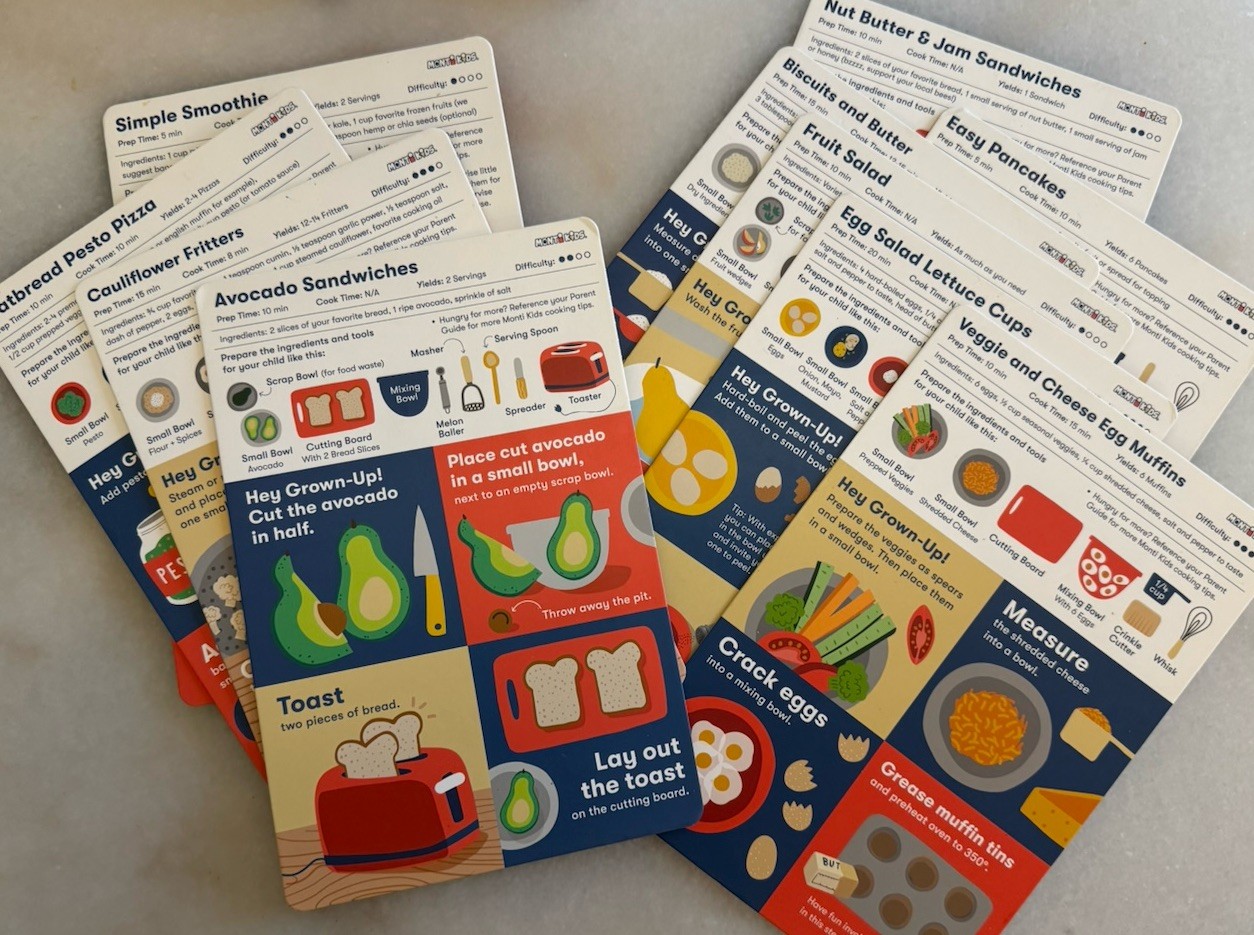 Monti Kids Recipe and Cooking Cards And Stand — Montessori Learning