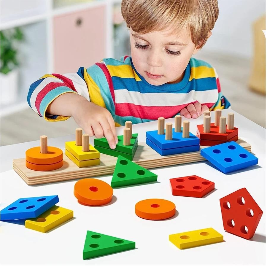 Early Learning Shape Assembly Set for Kids Intelligence Building Toy Gift