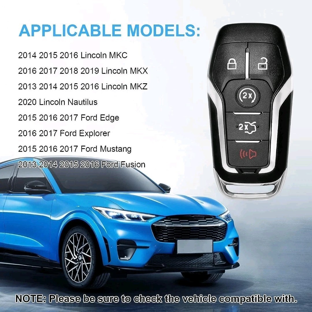 Key Fob Shell Case for Ford F150 Mustang Fusion Explorer Edge Lincoln MKC MKX