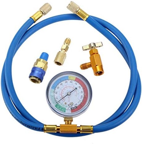 Aupoko R134A Recharge Hose Kit with Gauge, 59” AC Refrigerant Recharging Hos…
