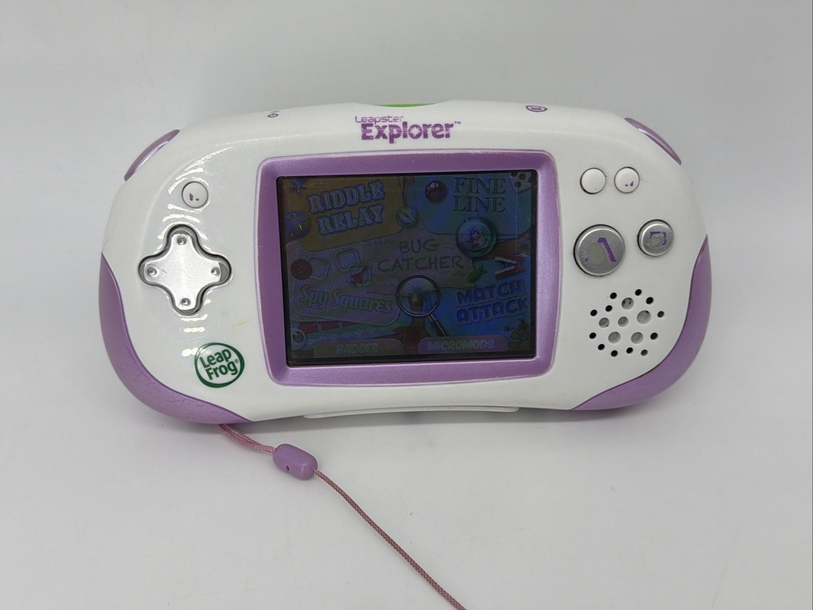 Leapfrog Leapster Explorer Purple Learning Handheld System & 1 Game iSpy TESTED