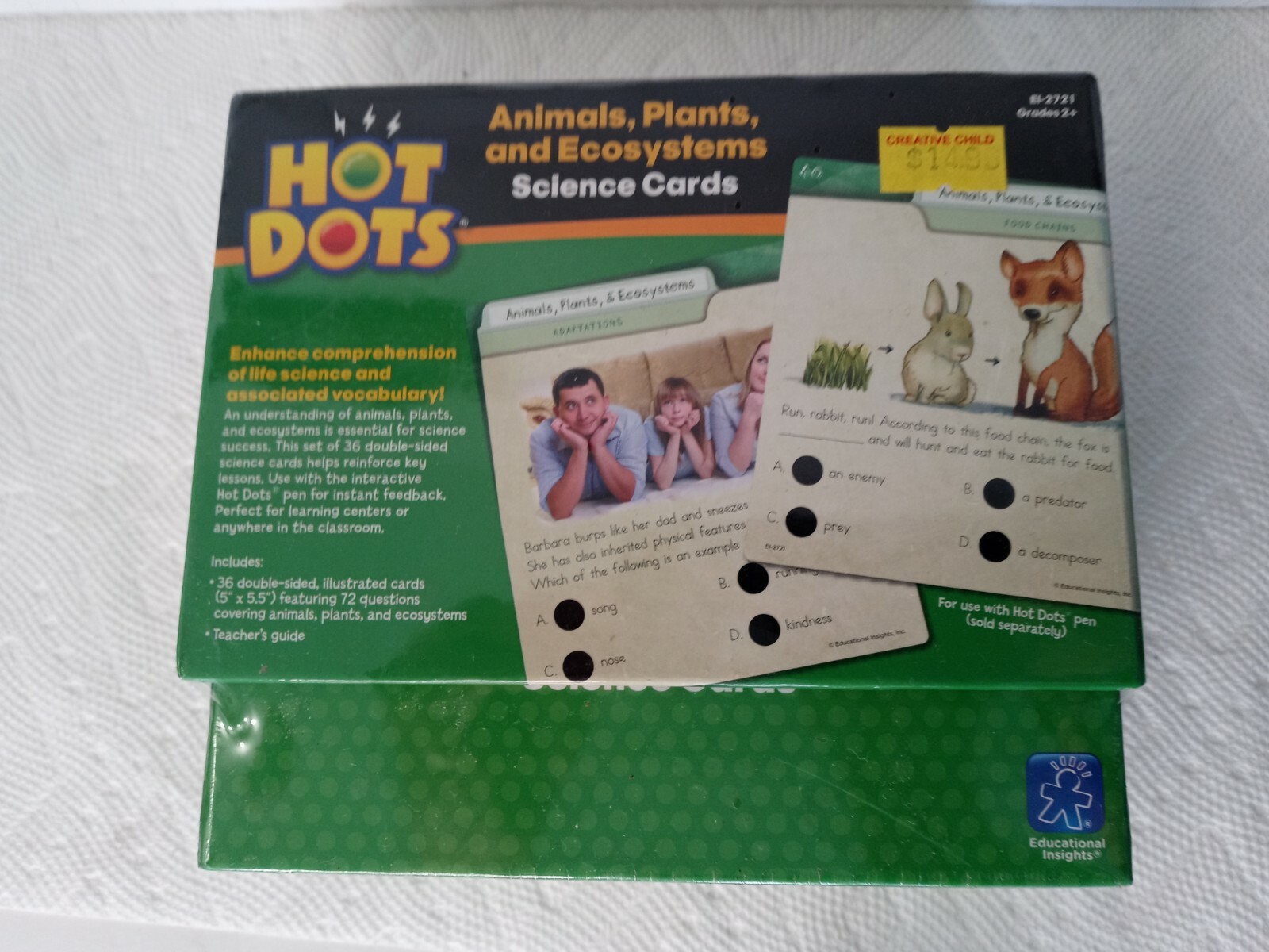 Hot Dots Astronomy Science Cards ANIMALS PLANTS Educational Insight Homeschool