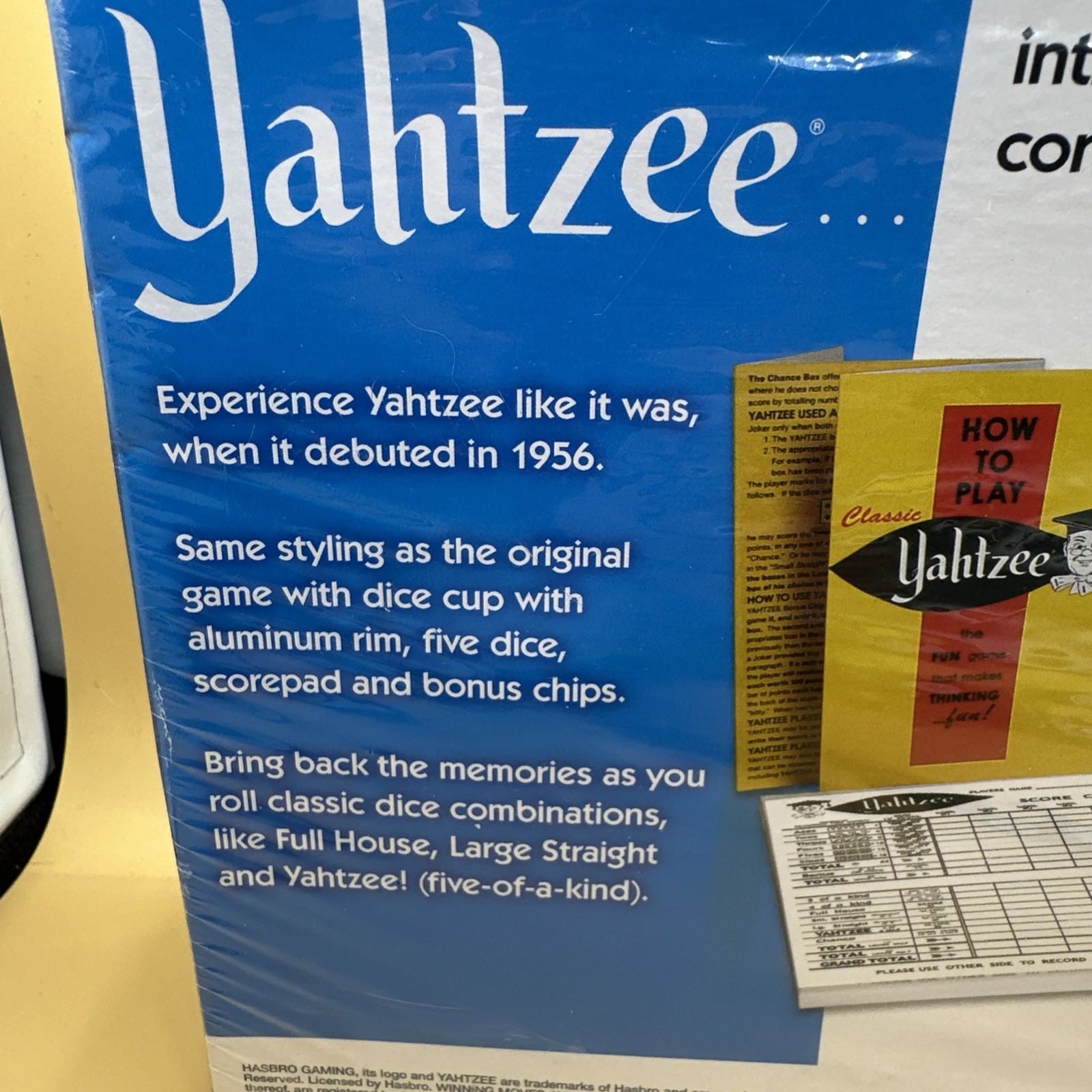 Hasbro “Classic Yahtzee” Dice Game, Item #1167, Ages 8+, Family Fun, New Sealed