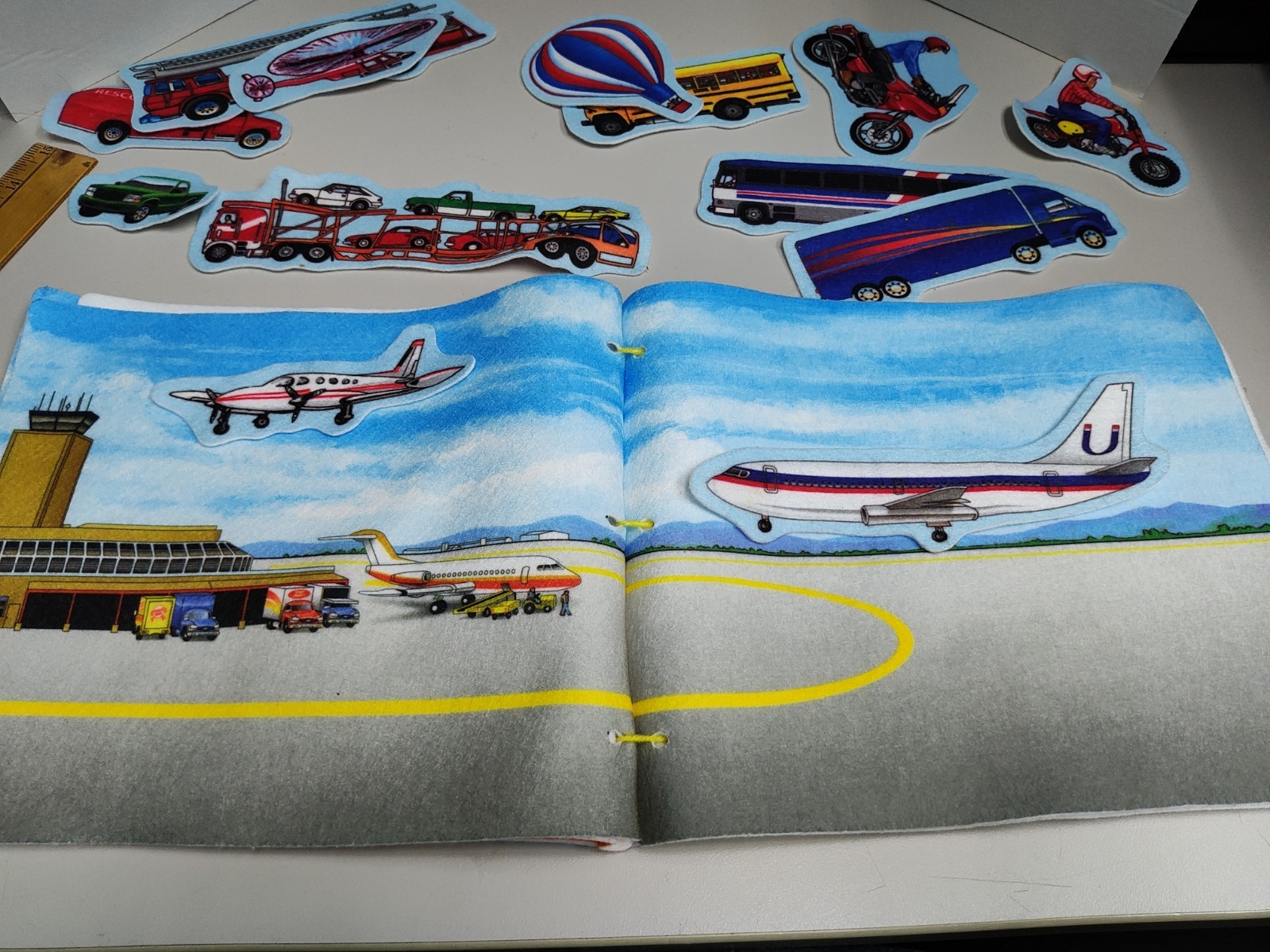 Felt Board Story Teller Felt Book Transportation Trucks Airplanes Fire Rescue