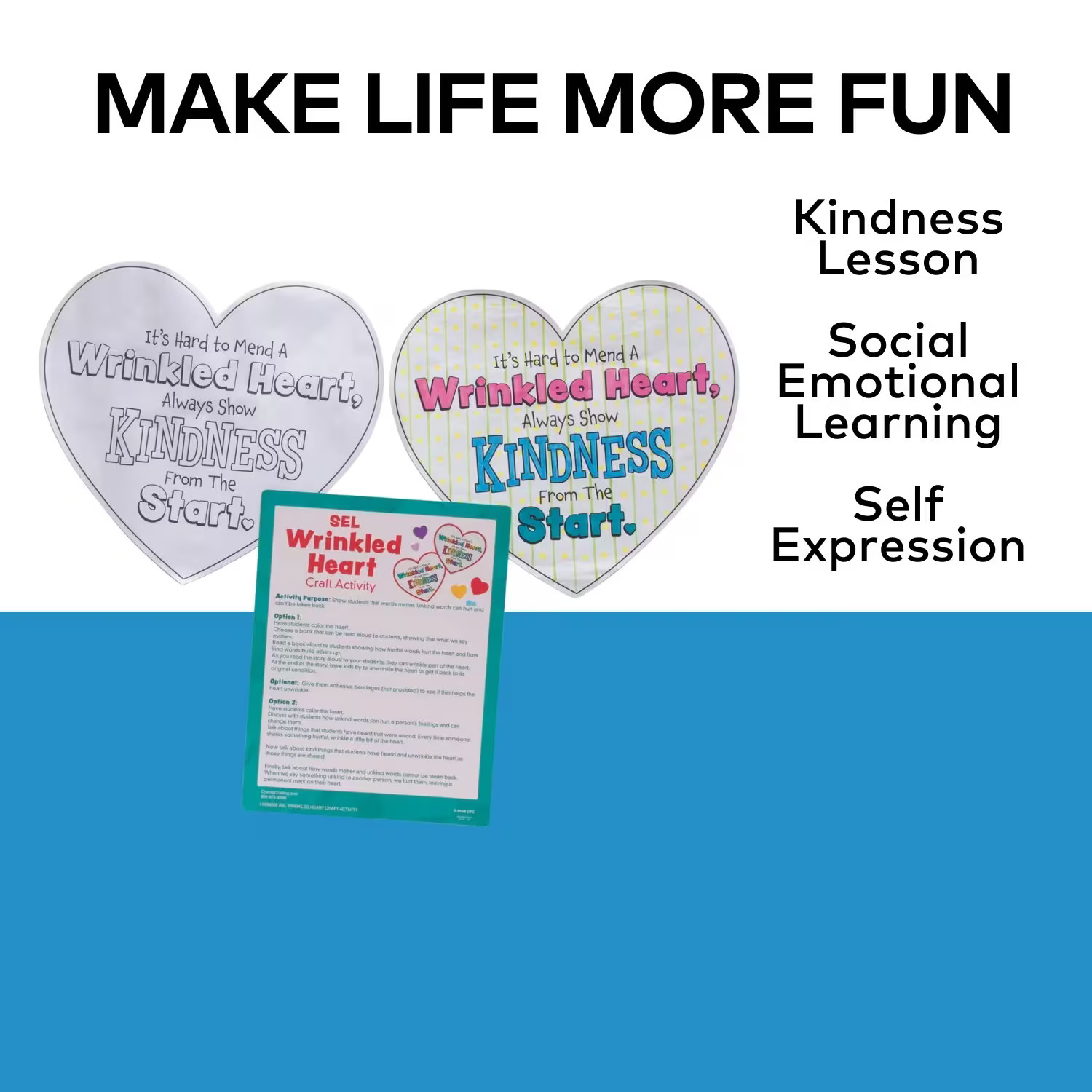 Fun Express Social Emotional Learning Wrinkled Heart Craft Activities – 30 Pc
