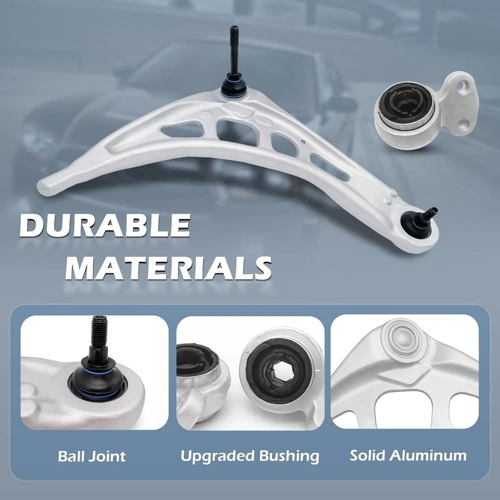 8Pcs Front Suspension Kit, E46 Lower Control Arm w/Bushing Sway Bar Link, Inner