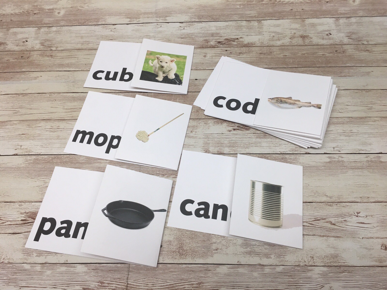Reading Manipulative – Silent E words Picture Flip cards – Home Or School