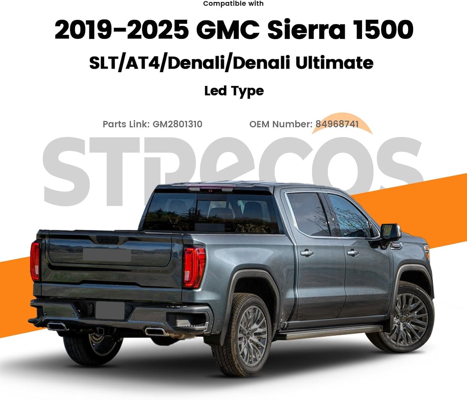 Tail Light Compatible with 2019 2020 2021 2022 2023 2024 2025 GMC Sierra 1500 25