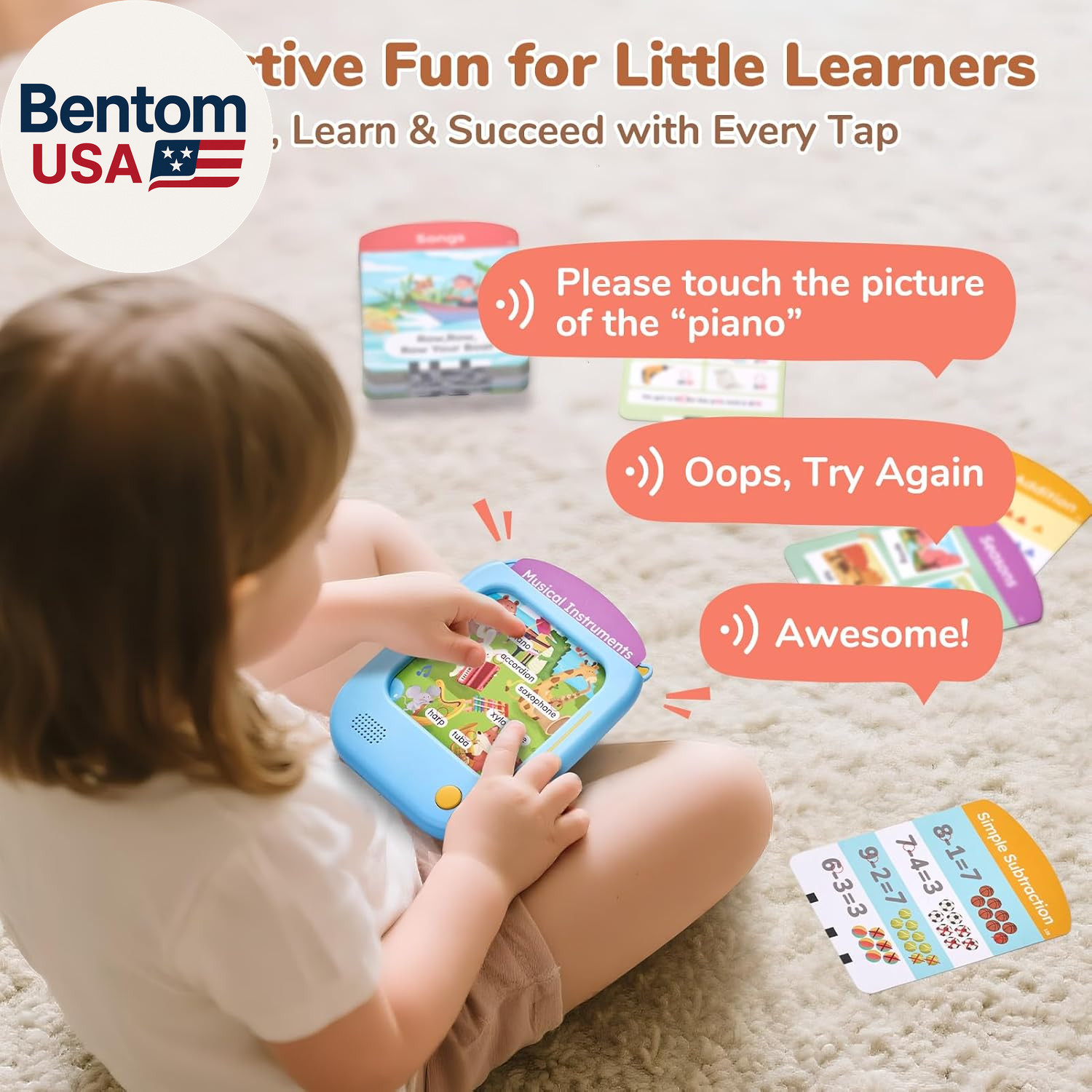 Kids Learning Tablet, Phonics Talking Flash Cards, Learn to Read with 156 Pages,