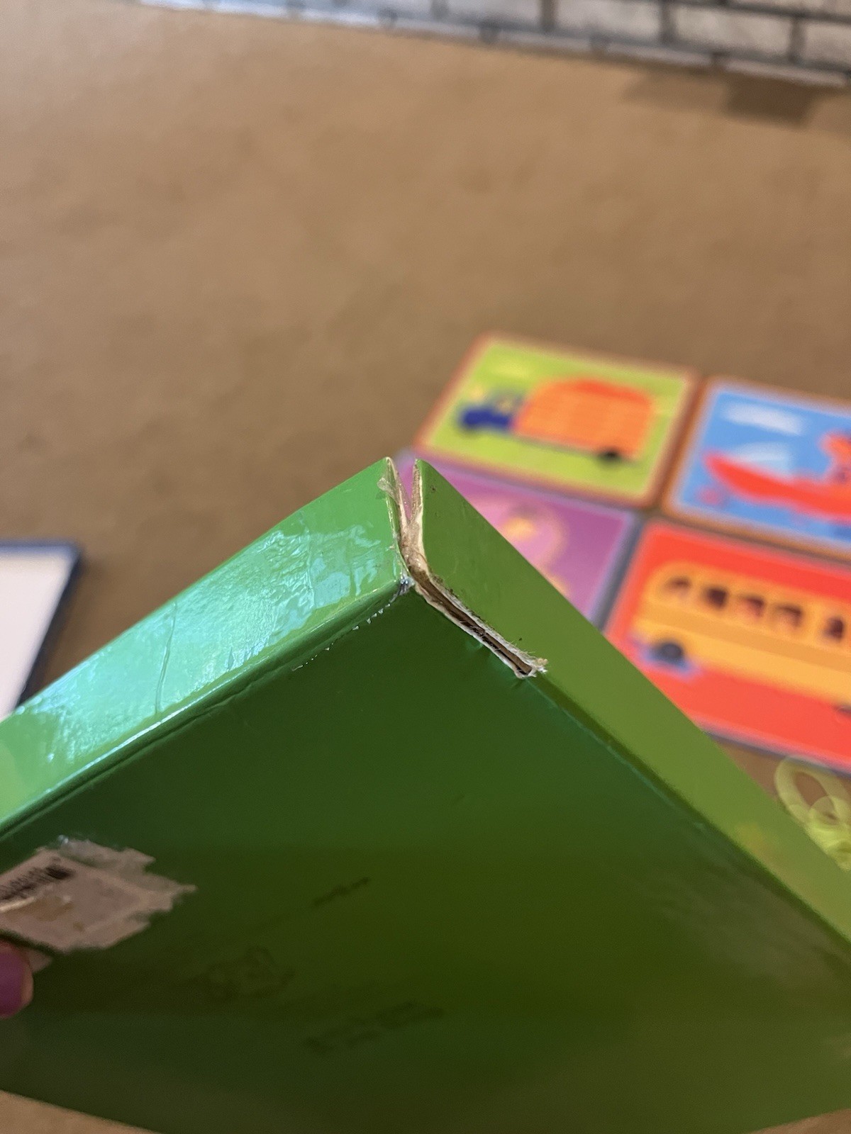 EUC 2003 eeBoo “Things That Go” Lacing Cards with 5 Cards & Laces