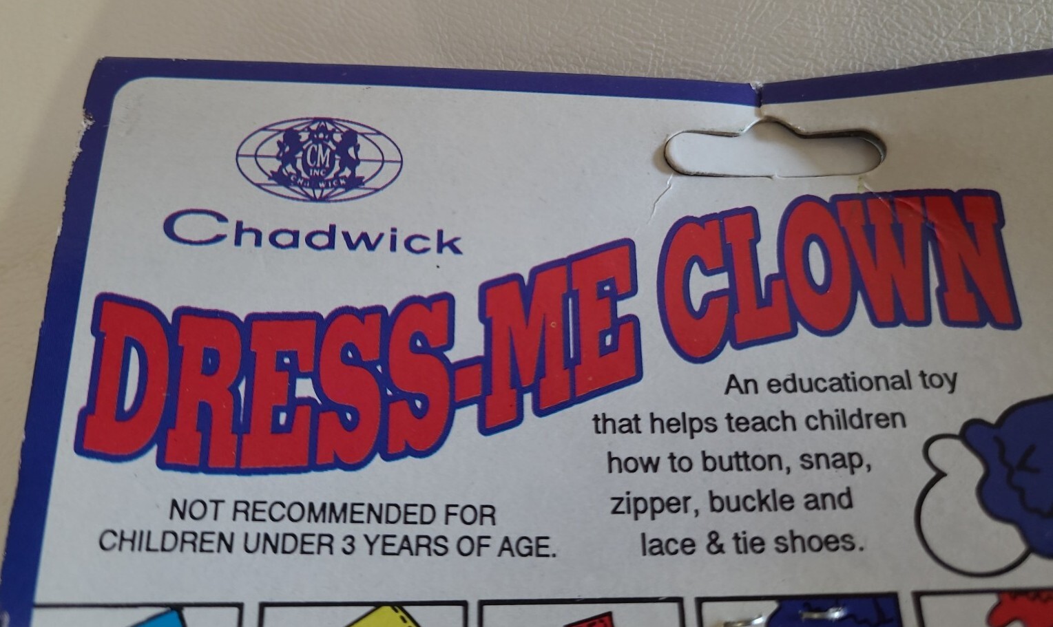 Chadwick Dress- Me Clown Doll Plush 14″ Educational Toy New Vintage 1992 Read ⬇️