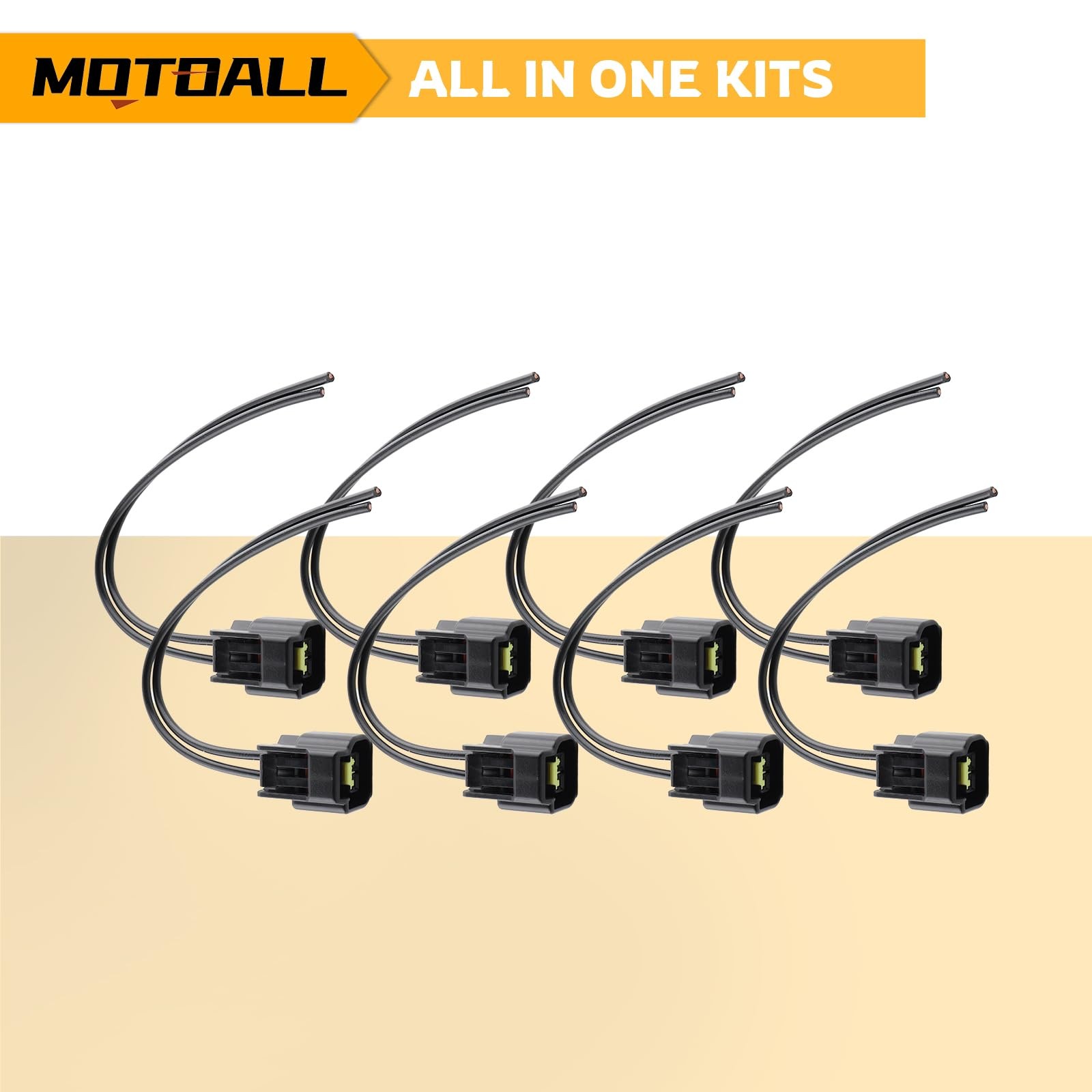 MOTOALL Ignition Coil Plug Harness Pigtail 2-Way Ford Lincoln Mazda Suzuki 8pcs