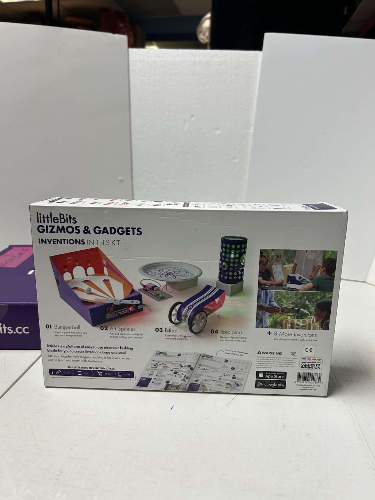 2Little Bits Gizmos & Gadgets Kit, STEM – Electronic Bitbot Makers Toy Open box