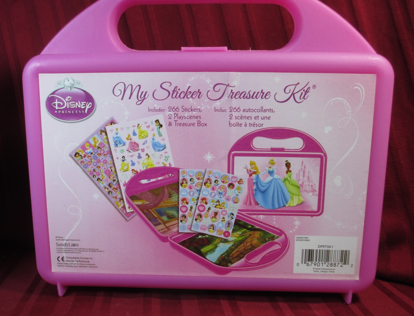 CINDERELLA STICKER CARRYING CASE BOX DISNEY DPRTSK1 MY TREASURE KIT PINK MARKERS