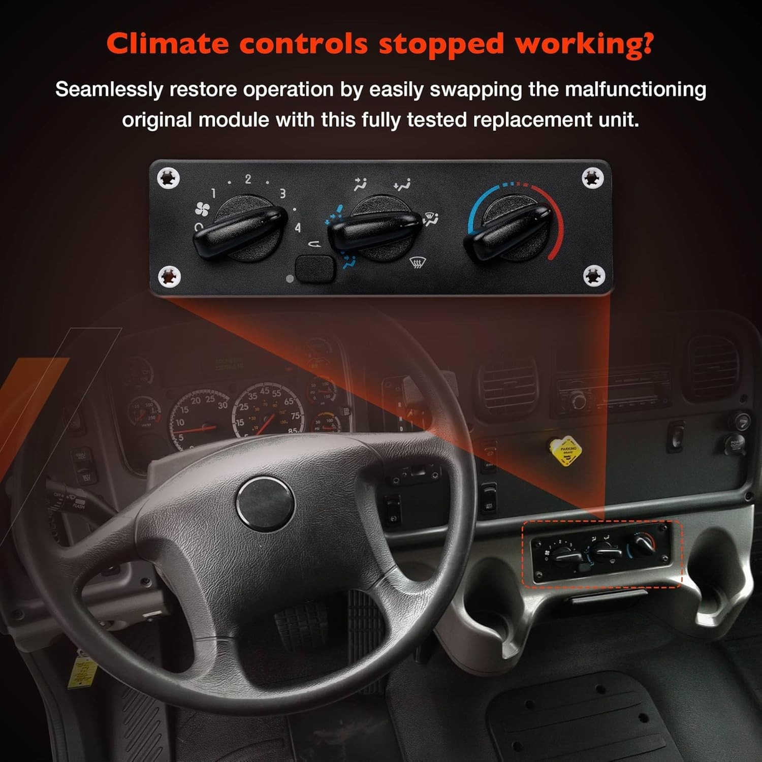 599-008 Front Climate Control Module A/C Heater Air Conditioning Panel,