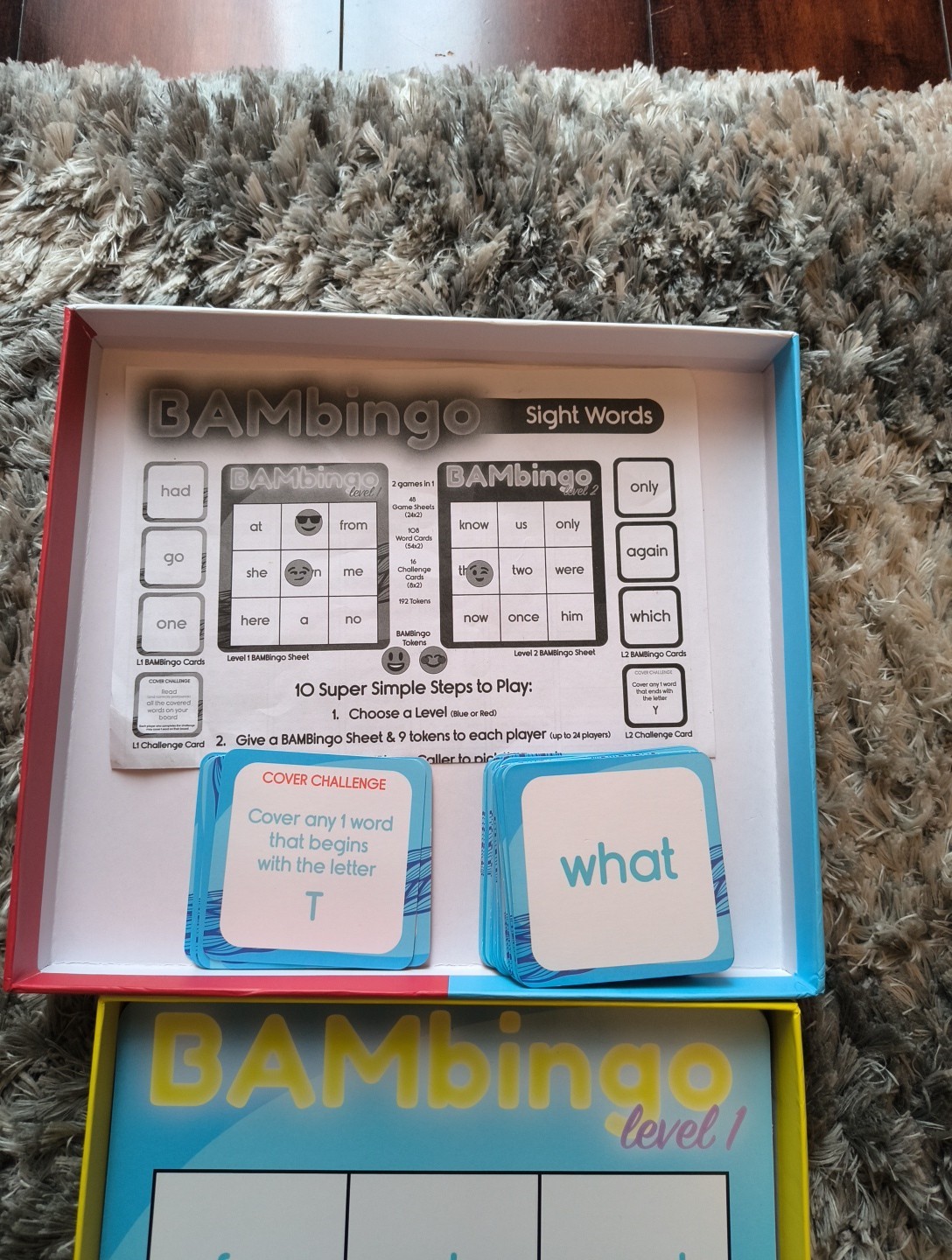 Sight Word Bingo Game Level 1 and 2 Educational Reading Games for Kids BAM Bingo