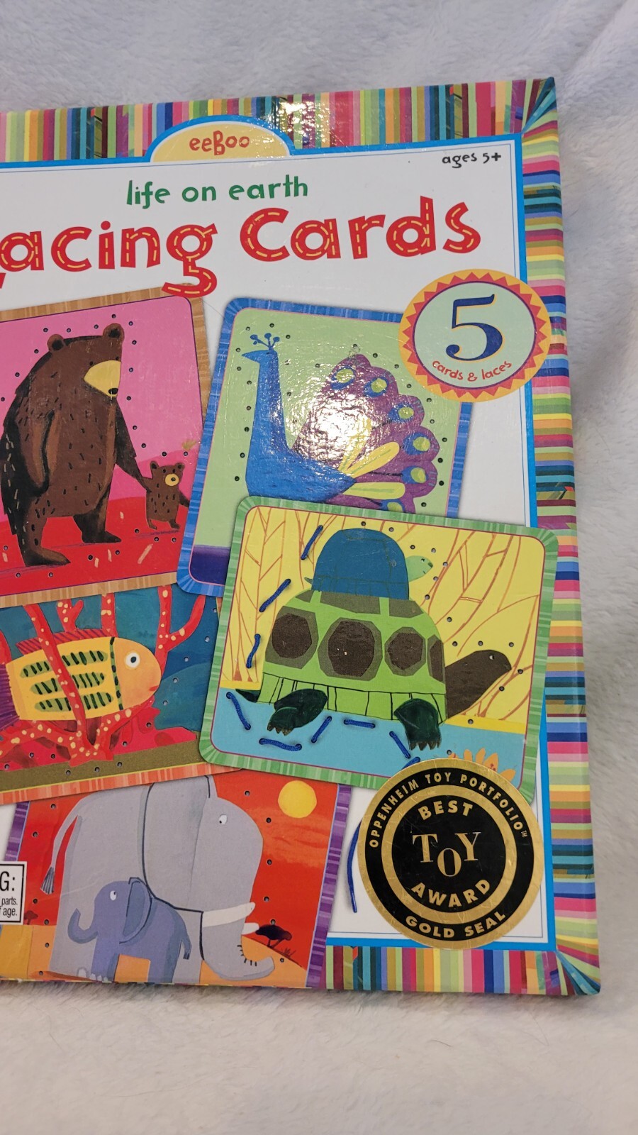 BEST TOY eeBOO Life On Earth LACING CARDS ACTIVITY KIT SET 3+ GIFT Set Of 5