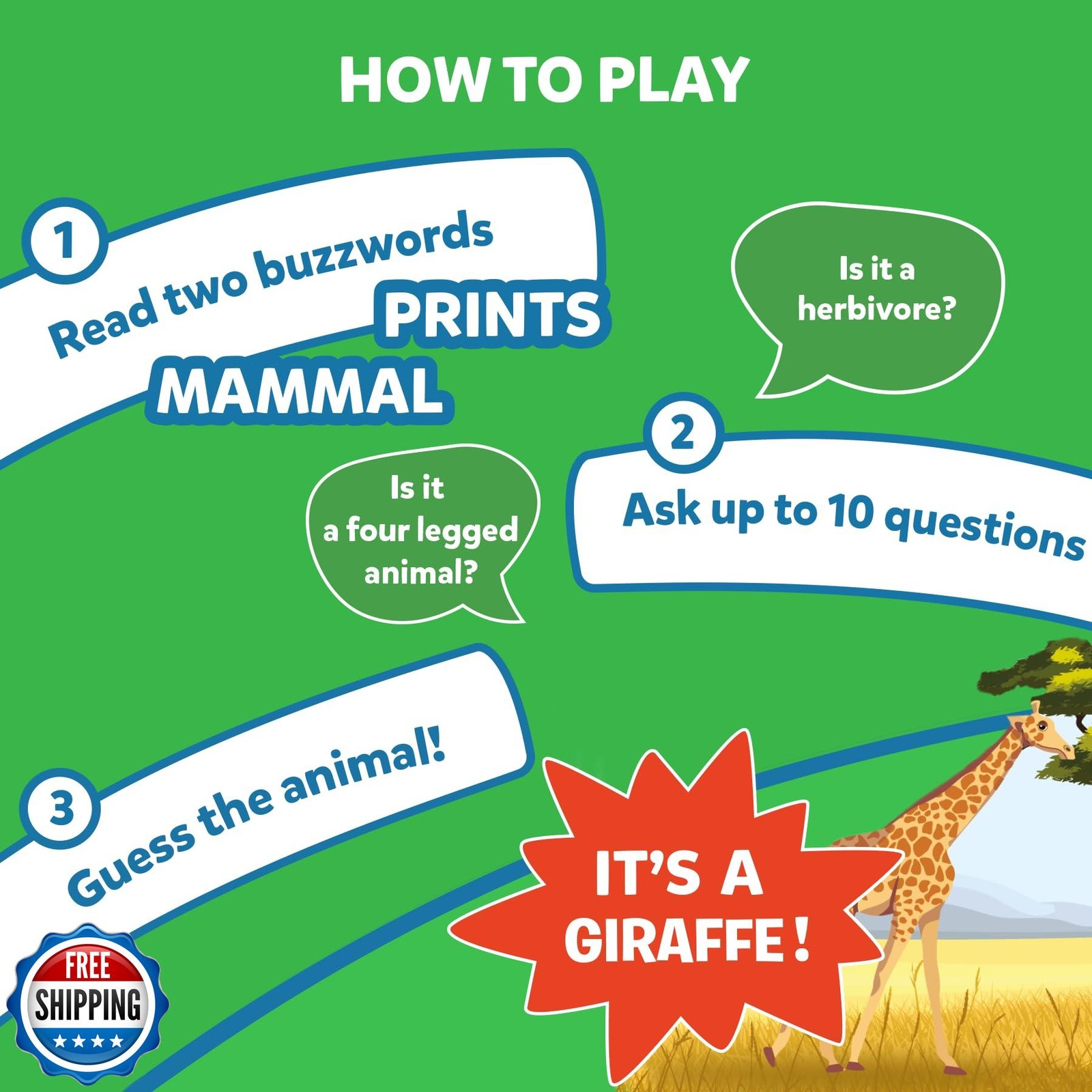 Skillmatics Guess in 10 Animal Planet, Card Game, Perfect for Boys, Girls, Ki