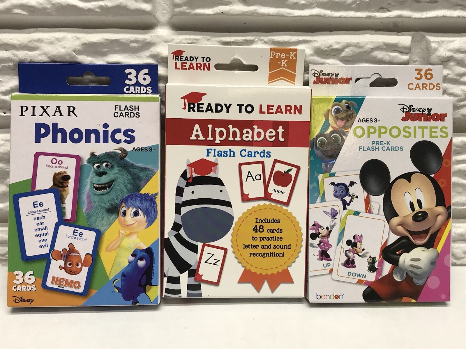 3 NEW Pre-K Learning Flash Card Decks Disney