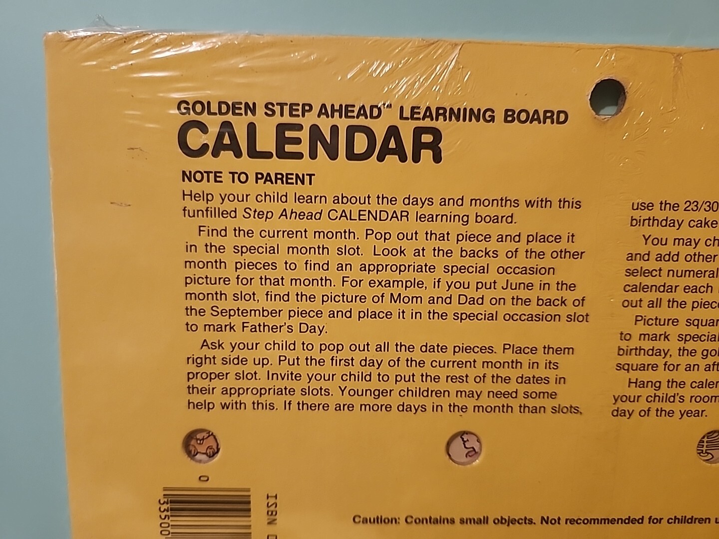 Vintage 1985 Golden Step Ahead School Classroom Calendar Learning Board 80’s NEW
