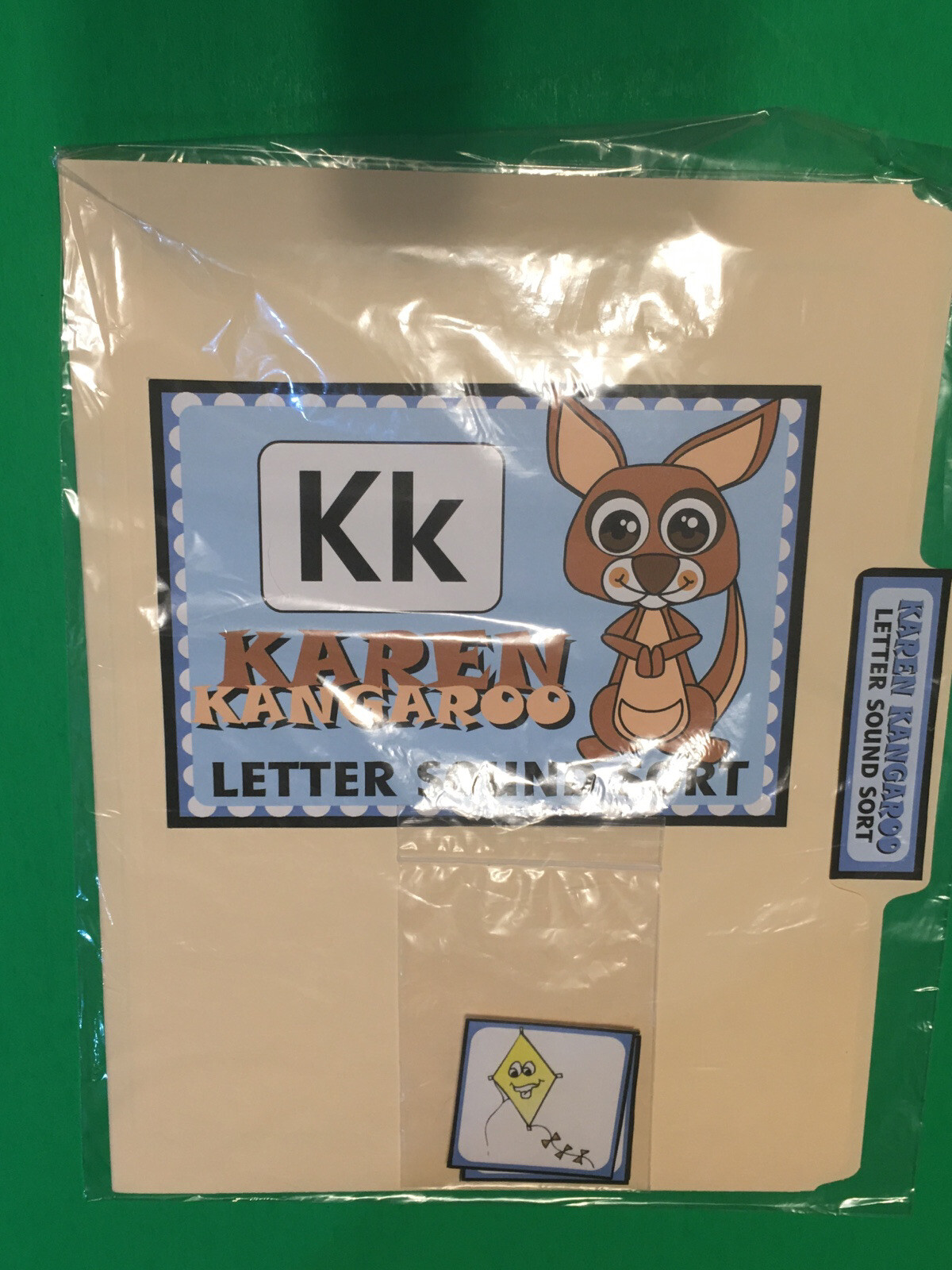 Karen Kangaroo – Letter Kk – DIY File Folder game – Printed / Uncut