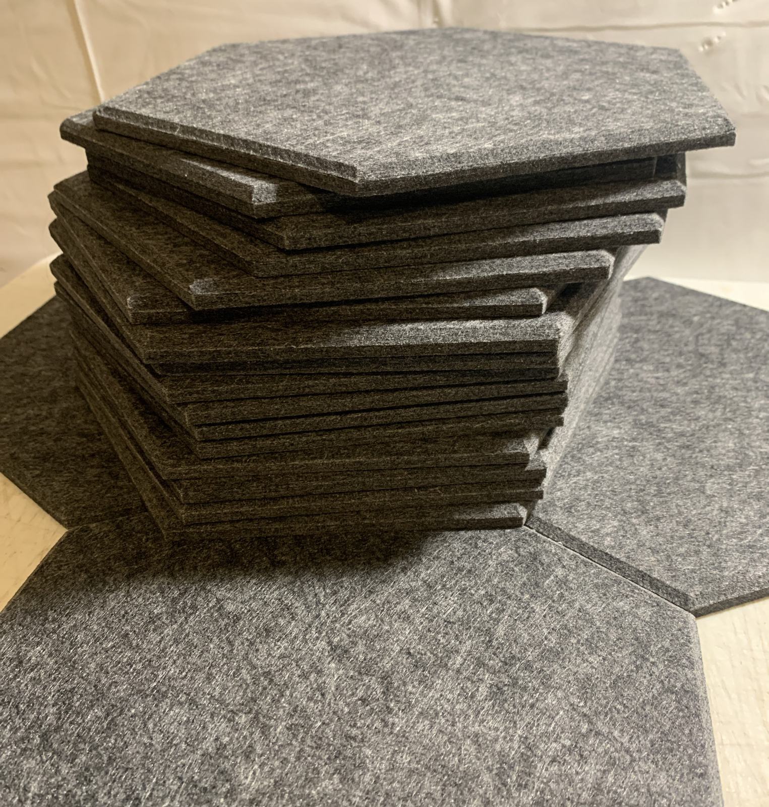 Hexagon Felt Board Dark Grey 19 Pieces 11.5in Only No Adhesive Tape Included