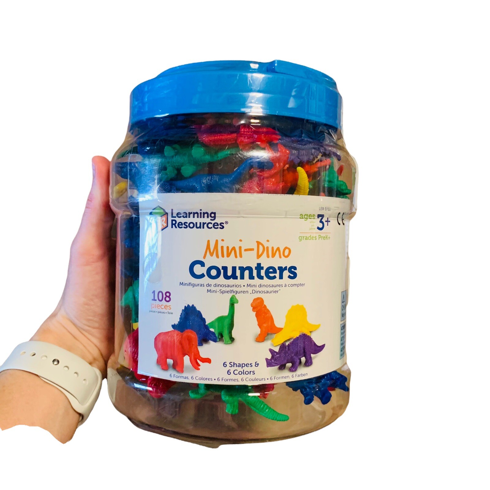 LEARNING RESOURCES MINI DINOS 108pk Counters Home School Classroom Shapes Colors